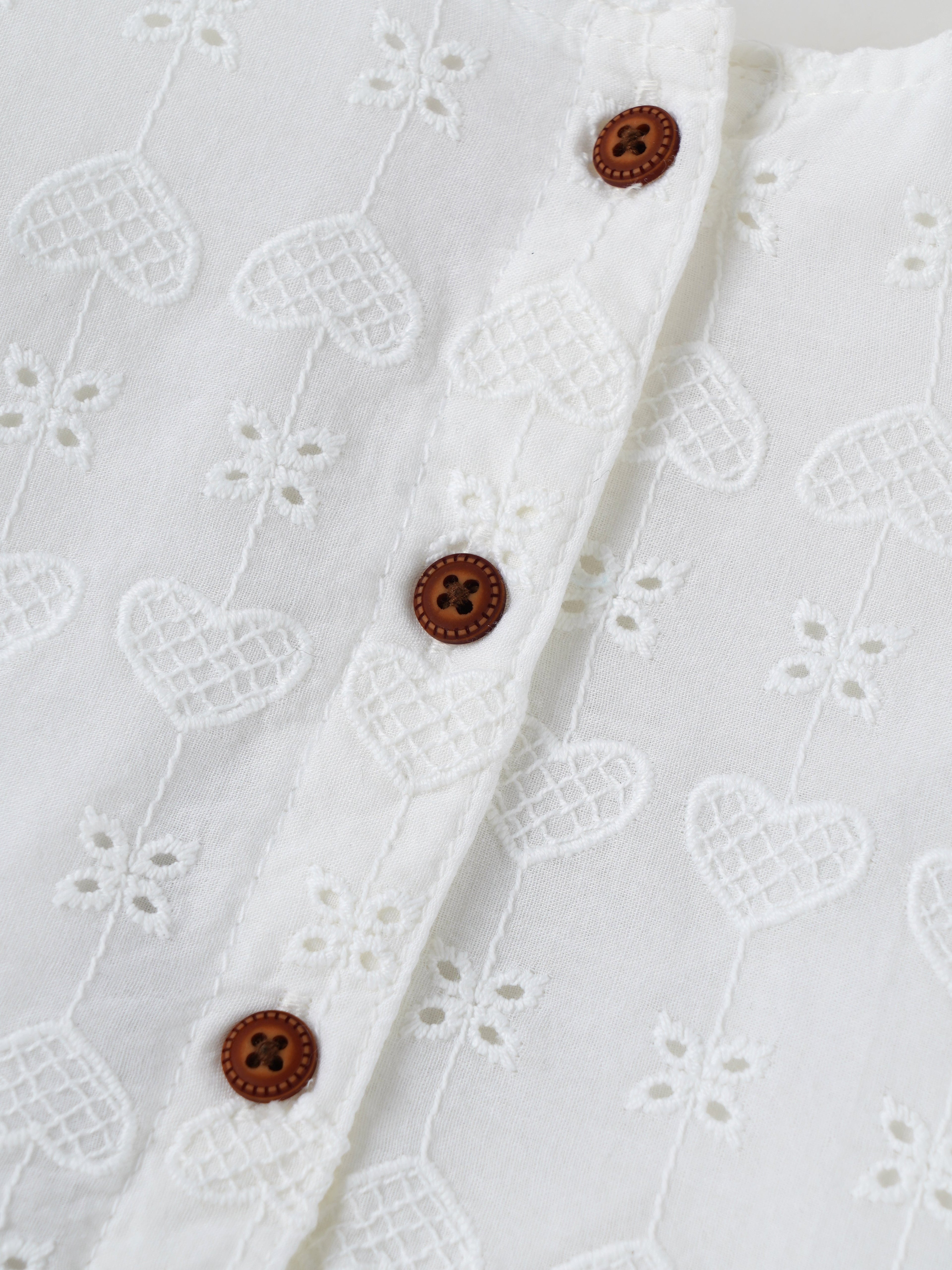 Popees Baby Girls  Embroidered Cotton Top| White| 3-36 Months