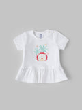 Popees Short Sleeve (3–36 Months) Chest Printed Top for Newborn Girls