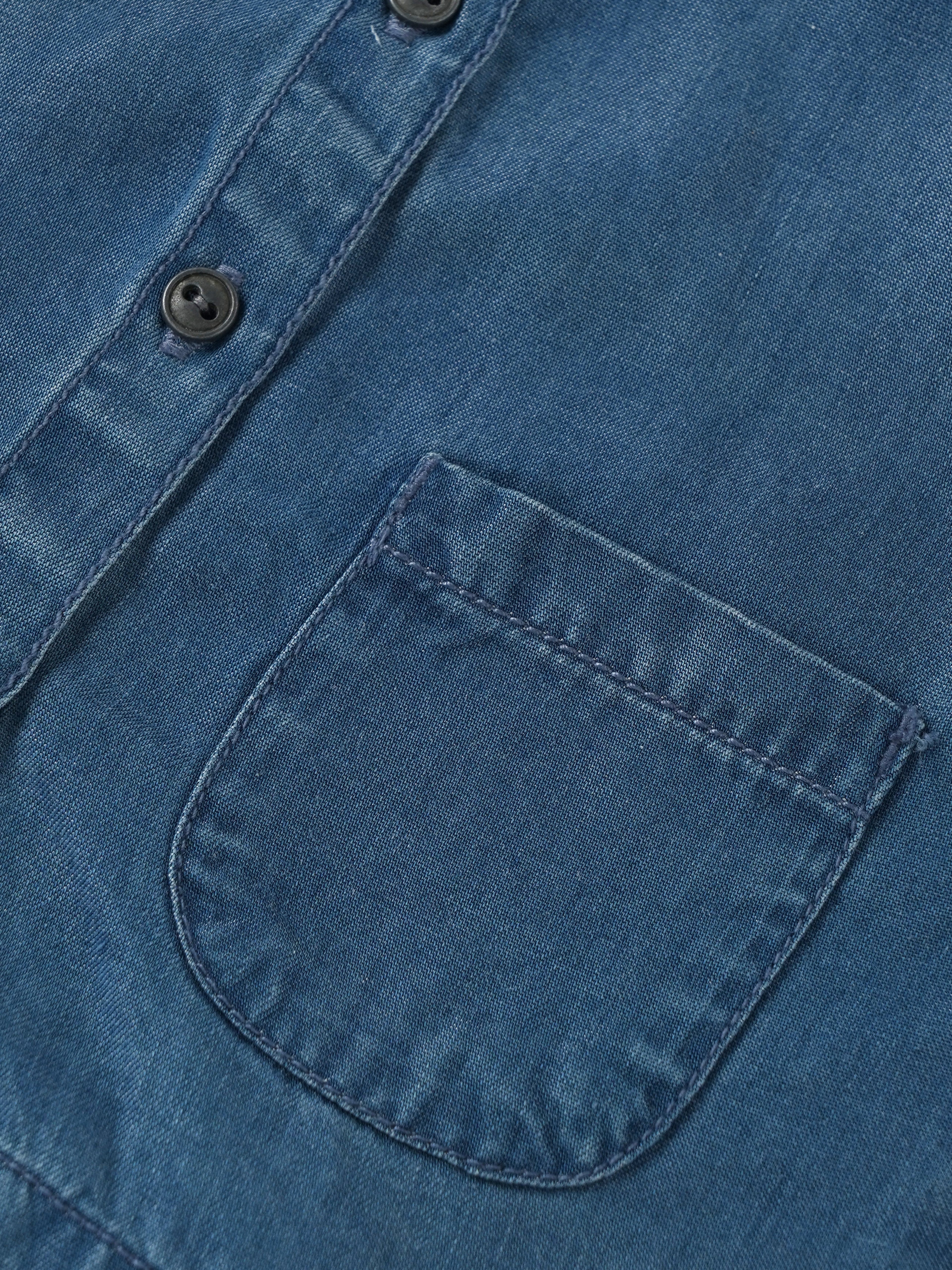 Popees Baby Girls Denim Top with Ruffle Sleeves & Bunny Embroidery| 3–36 Months