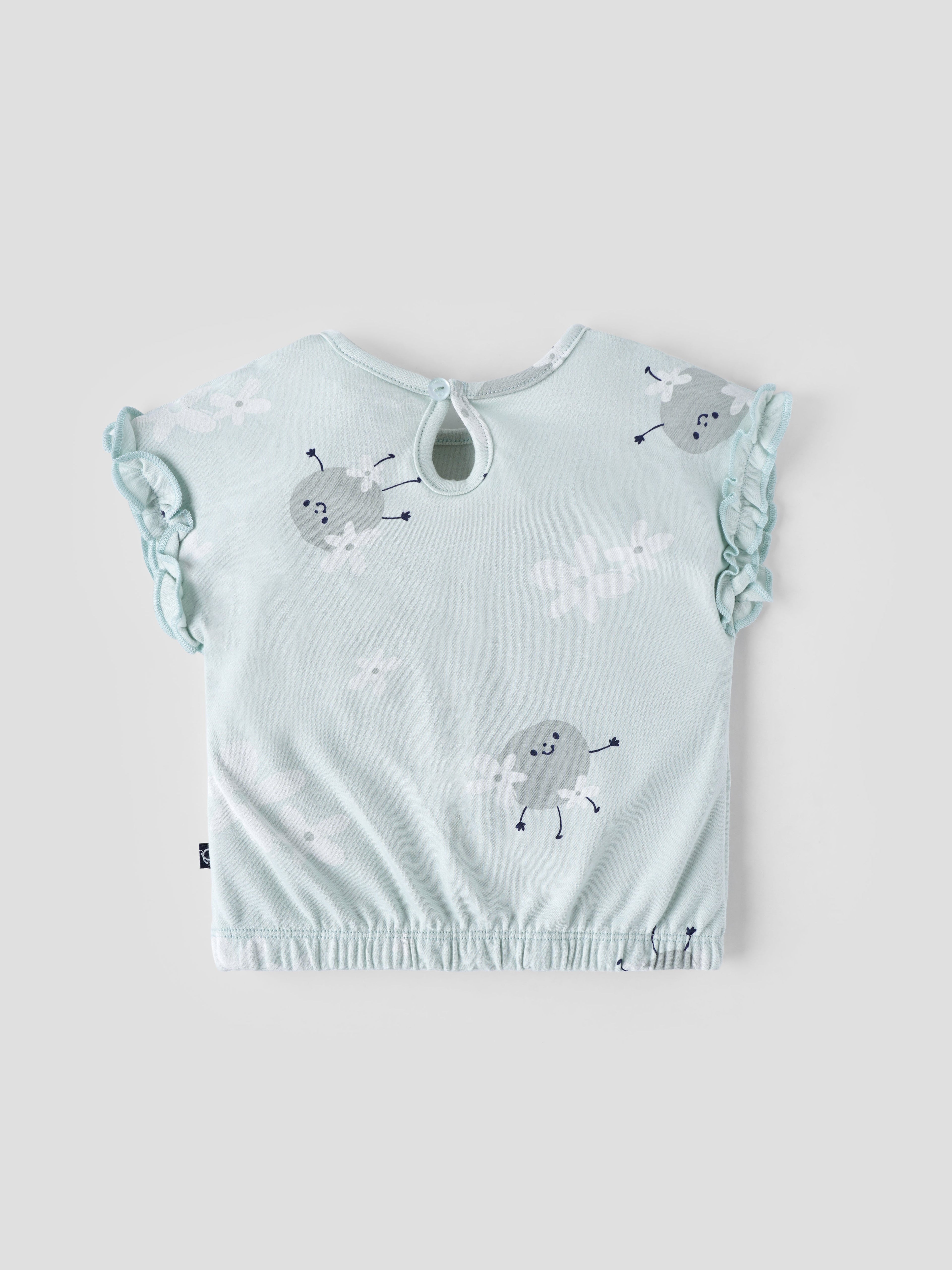 Popees Printed Short Sleeve (3–36 Months) Soft & Stretchy Top for Baby Girls