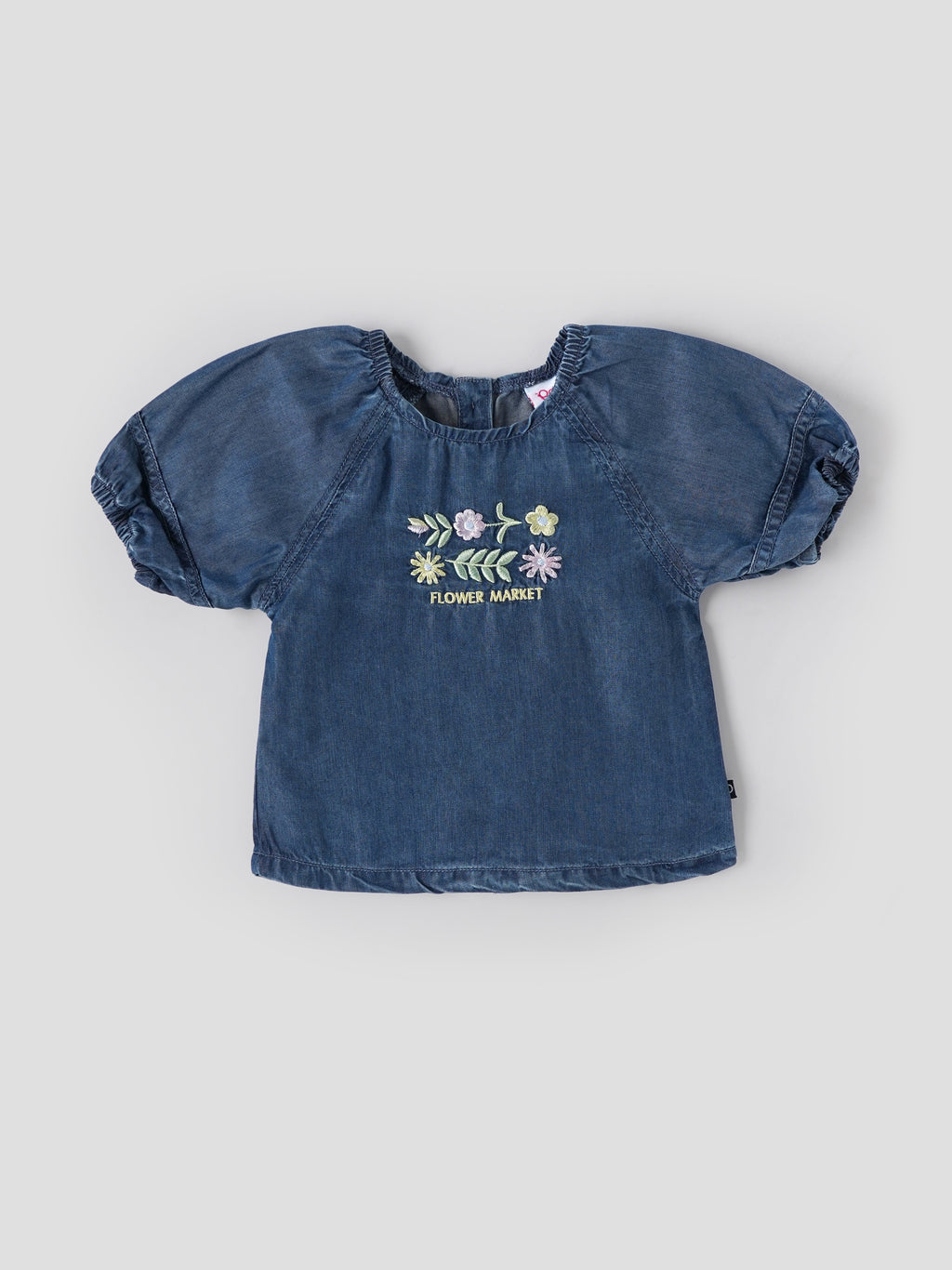 Popees Floral Embroidered Denim Top (3–36 Months)for Girls