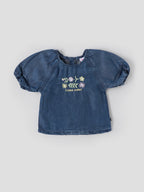 Popees Floral Embroidered Denim Top (3–36 Months)for Girls