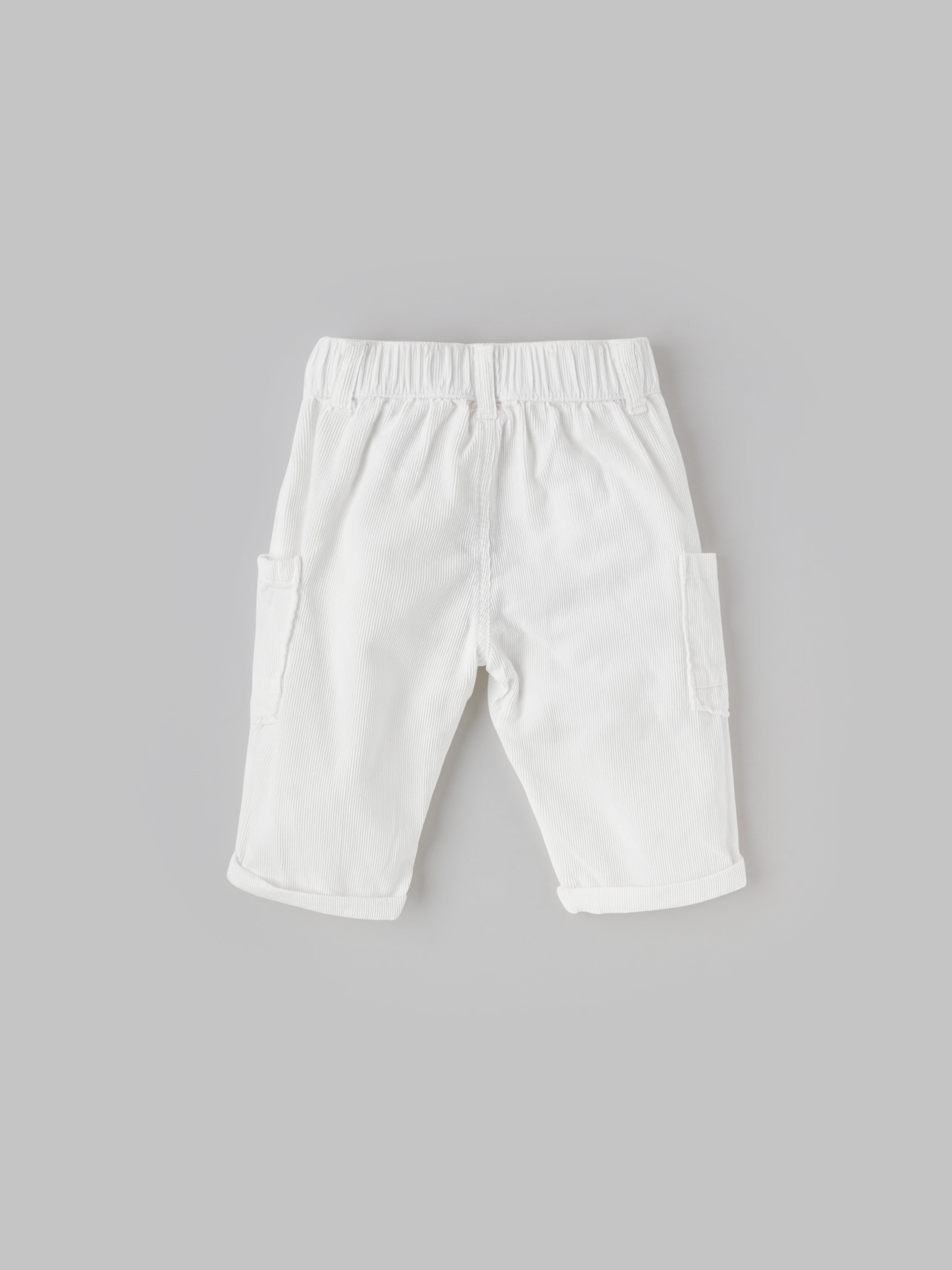 Popees Soft & Stylish Ribbed Corduroy Cargo Pants with Elastic Waist (3-24 Months)for Baby Girls