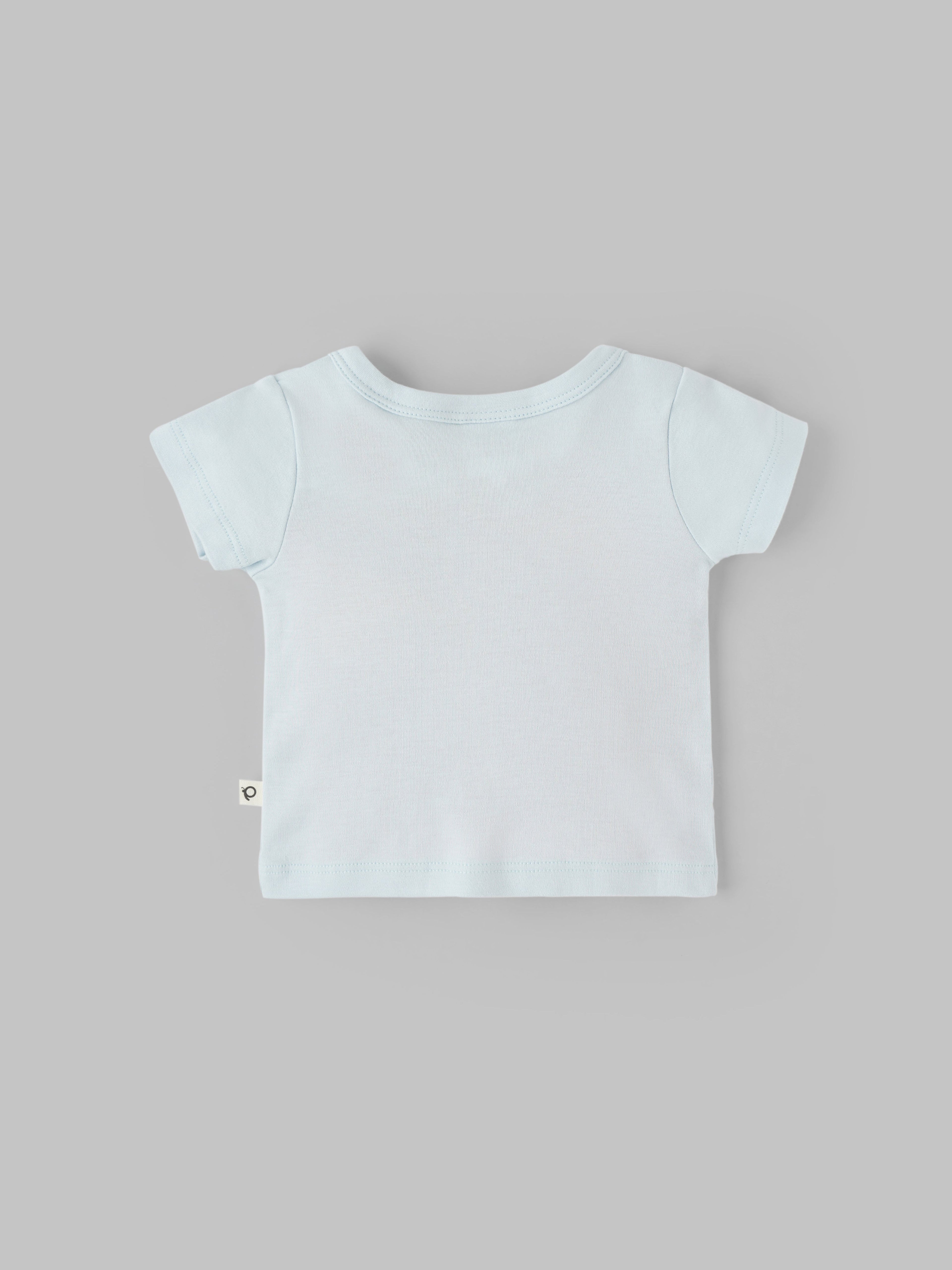 Popees Boys Short Sleeve Front Open Jhabla Top (0-6 Months) Made of Organic Bamboo Cotton Fabric