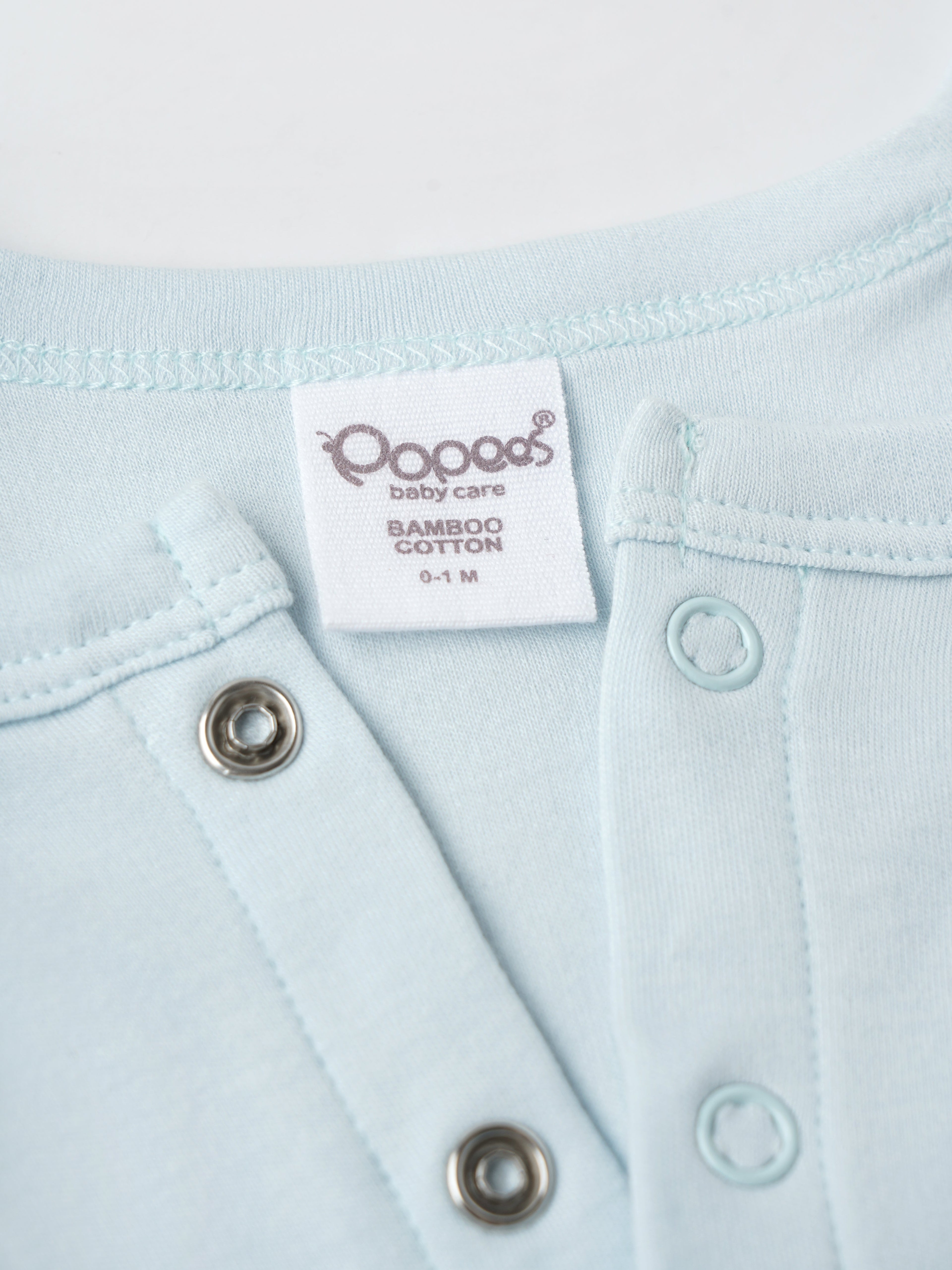 Popees Boys Short Sleeve Front Open Jhabla Top (0-6 Months) Made of Organic Bamboo Cotton Fabric