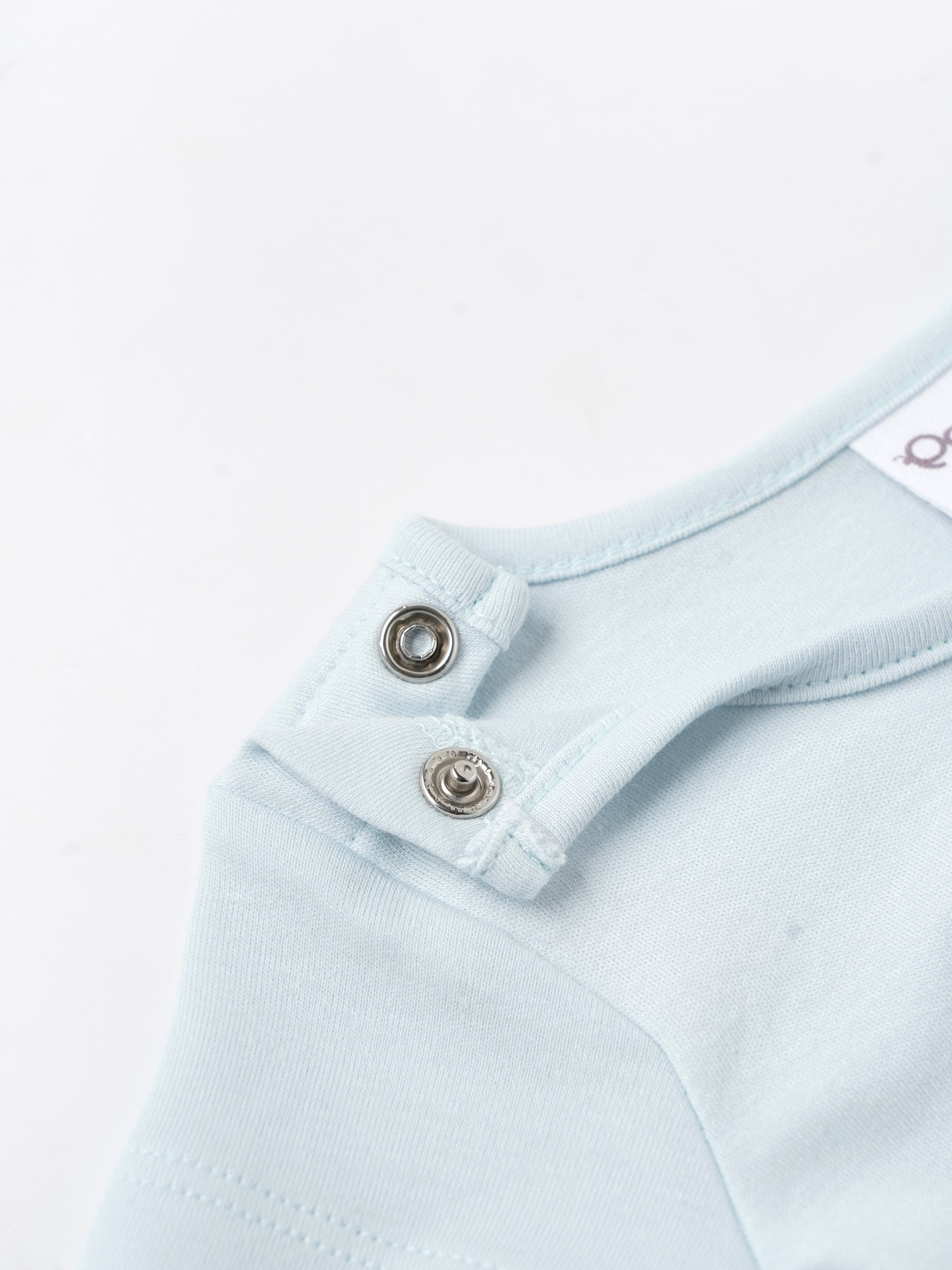 Popees Boys Half-Sleeve Shoulder Open Co-ord Set (0-9 Months) Made of Organic Bamboo Cotton Fabric