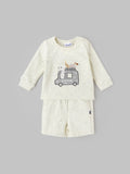 Popees Baby Co-Ord Set Full Sleeve Top & Shorts with Fun Van Print  Soft & Cozy Everyday Wear (0–9 Months) for Baby Boys