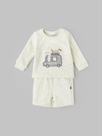 Popees Baby Co-Ord Set Full Sleeve Top & Shorts with Fun Van Print  Soft & Cozy Everyday Wear (0–9 Months) for Baby Boys