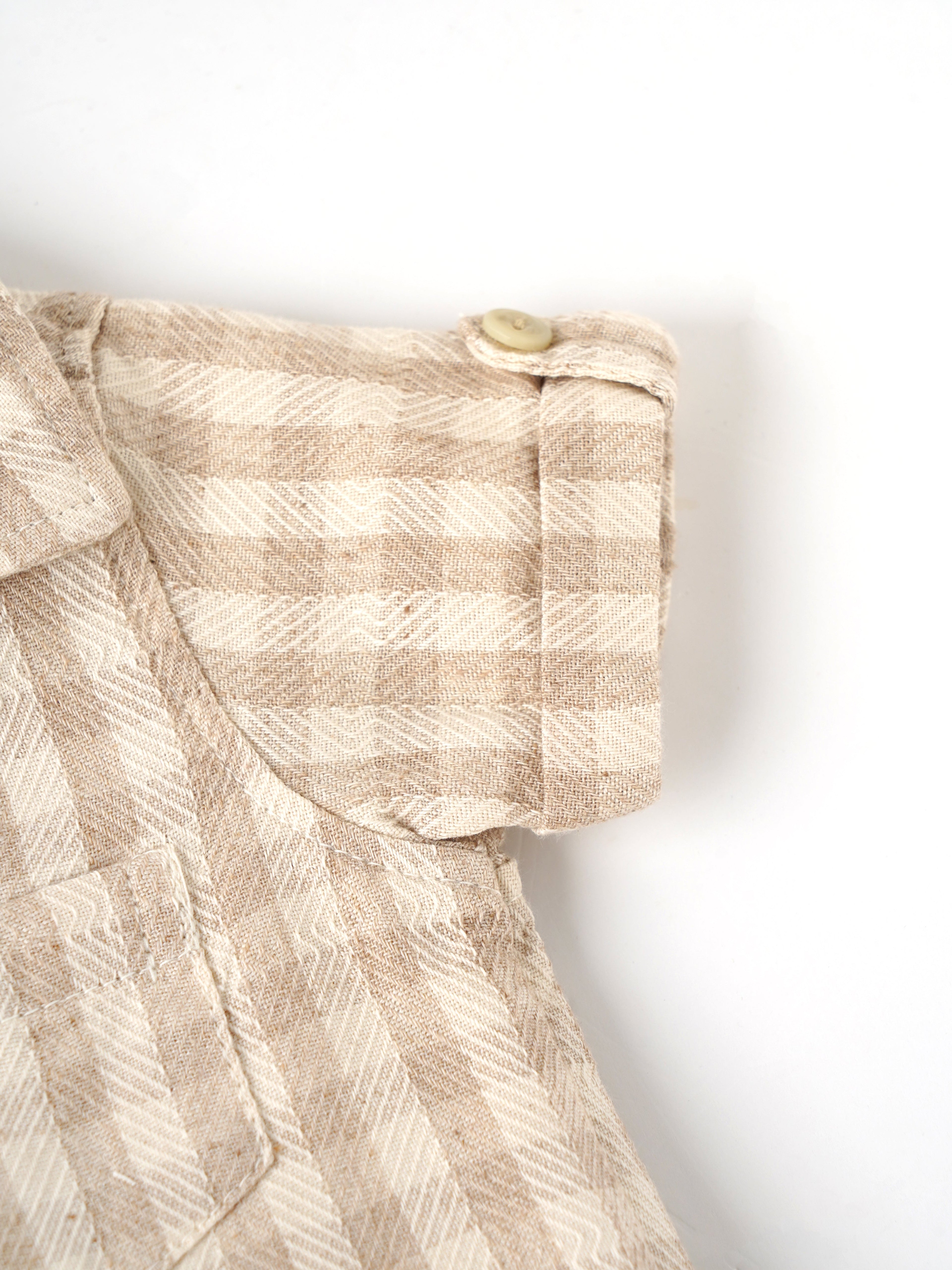 Popees Baby Boys Cotton Check Shirt & Shorts Set| Beige| Newborn To 9 Months