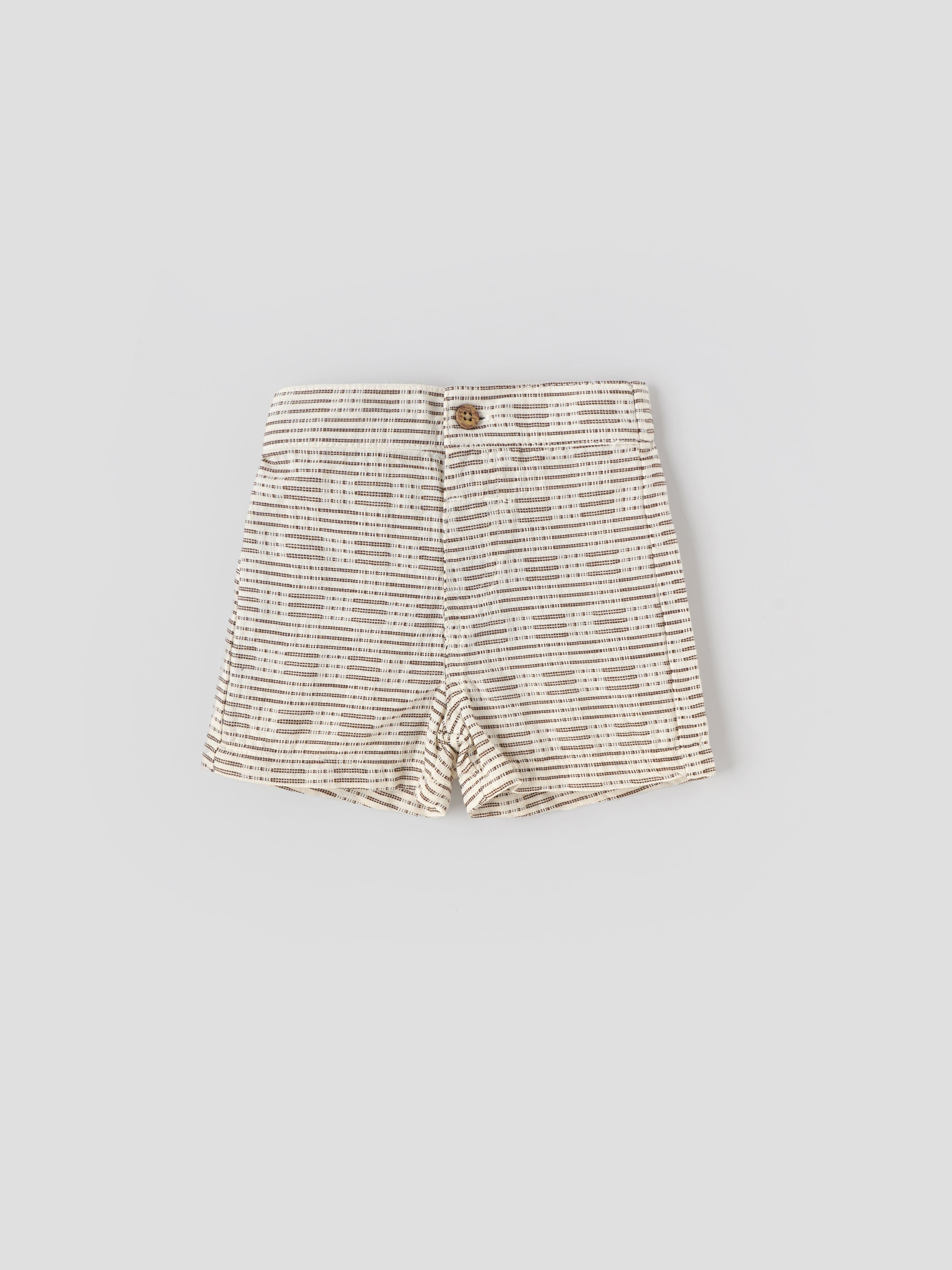 Popees Baby Boys Shirt and Shorts Set| Beige| Newborn - 9 Months