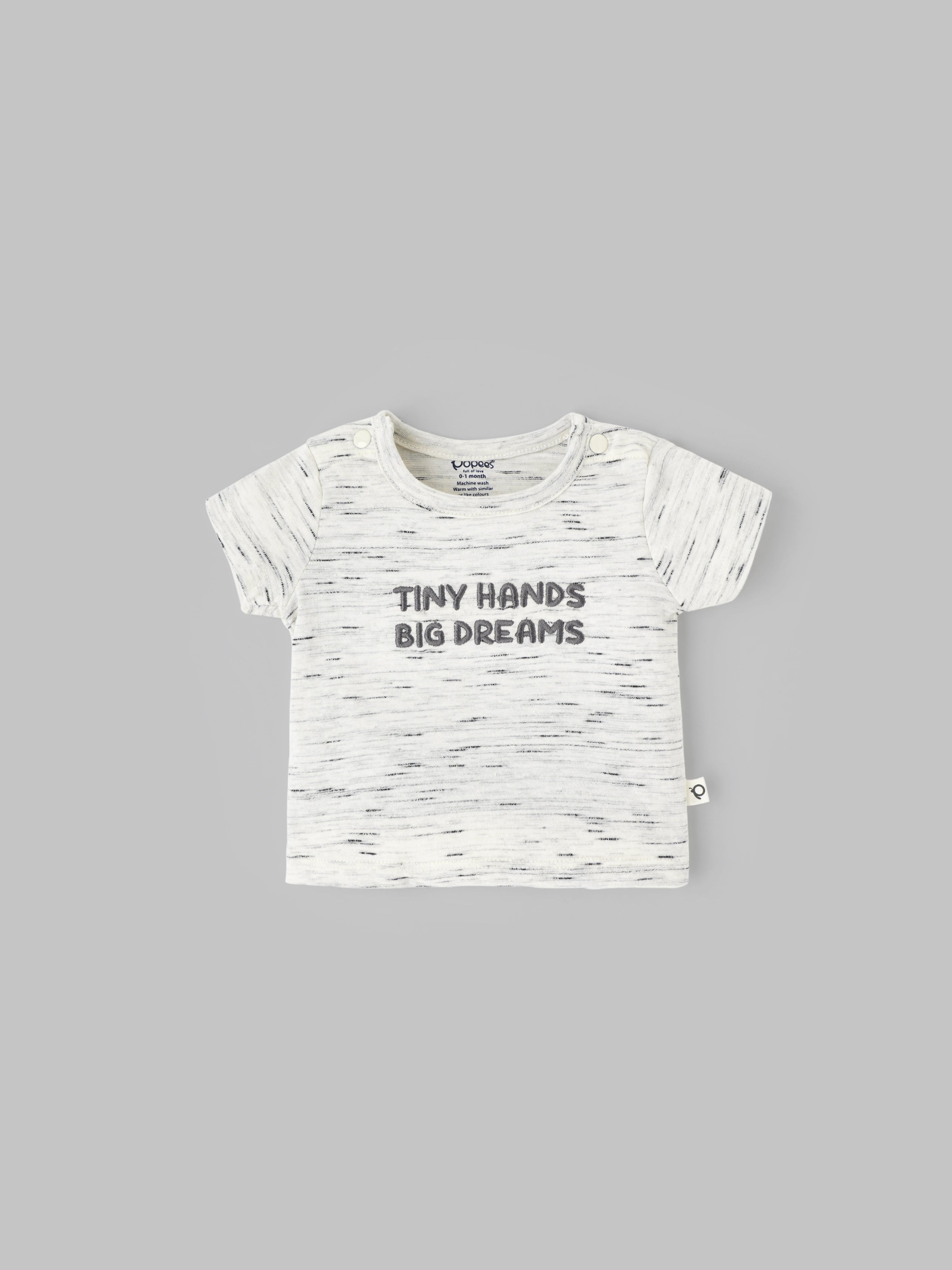 Popees Quote Print T-Shirt (0-9 Months) for Baby Boys