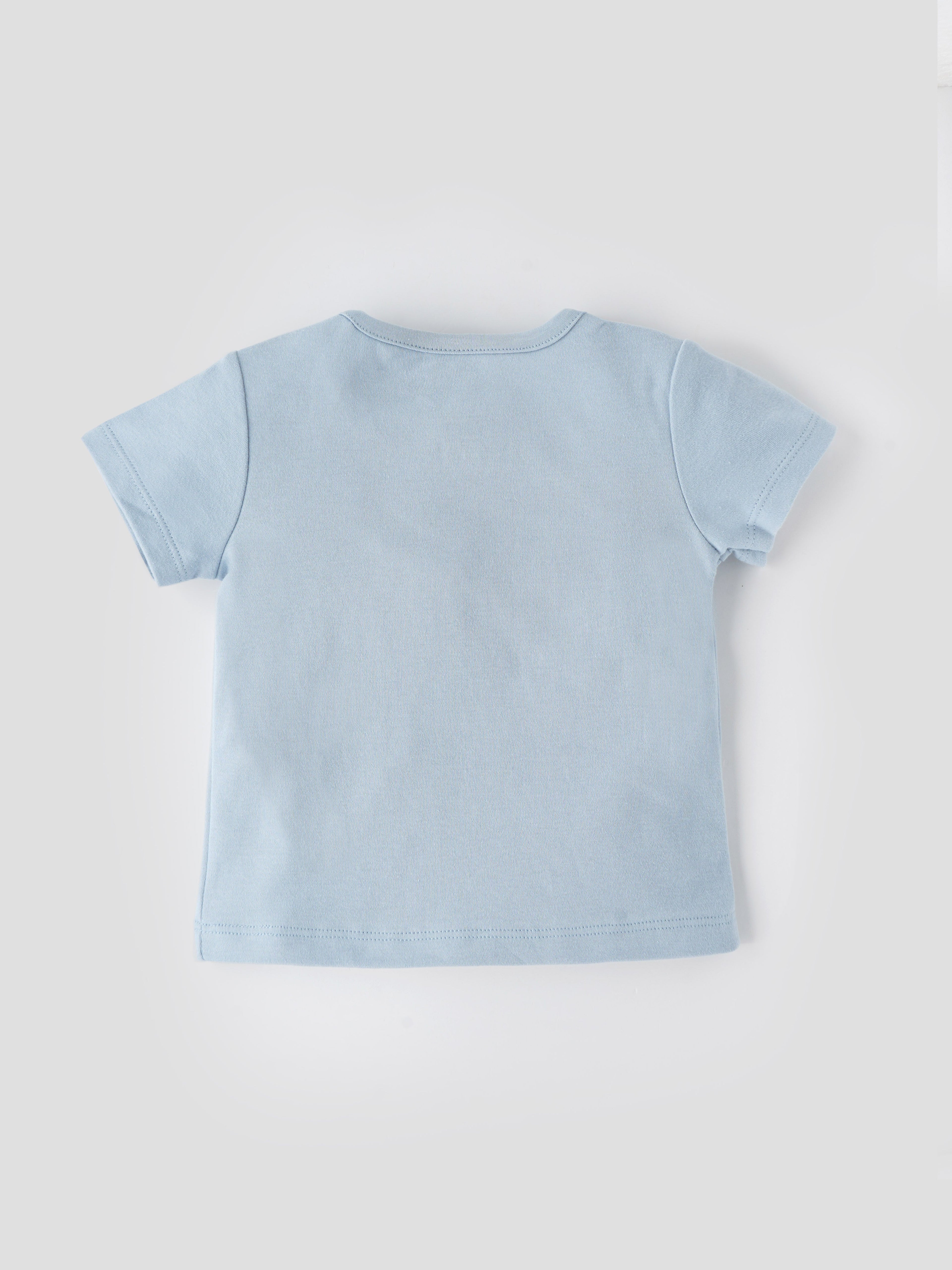 Popees Skin-friendly & Comfy Chest Printed T-shirt (0-9 Months) for Newborn Boys