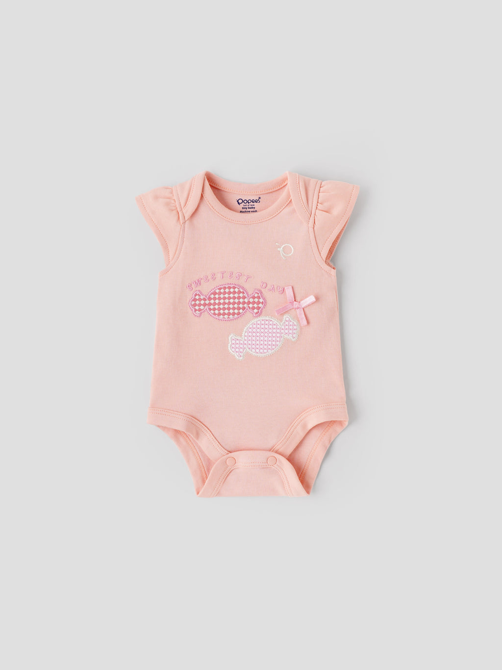 Popees Short Sleeve Bodysuit (0-6 Months) for Newborn Girls