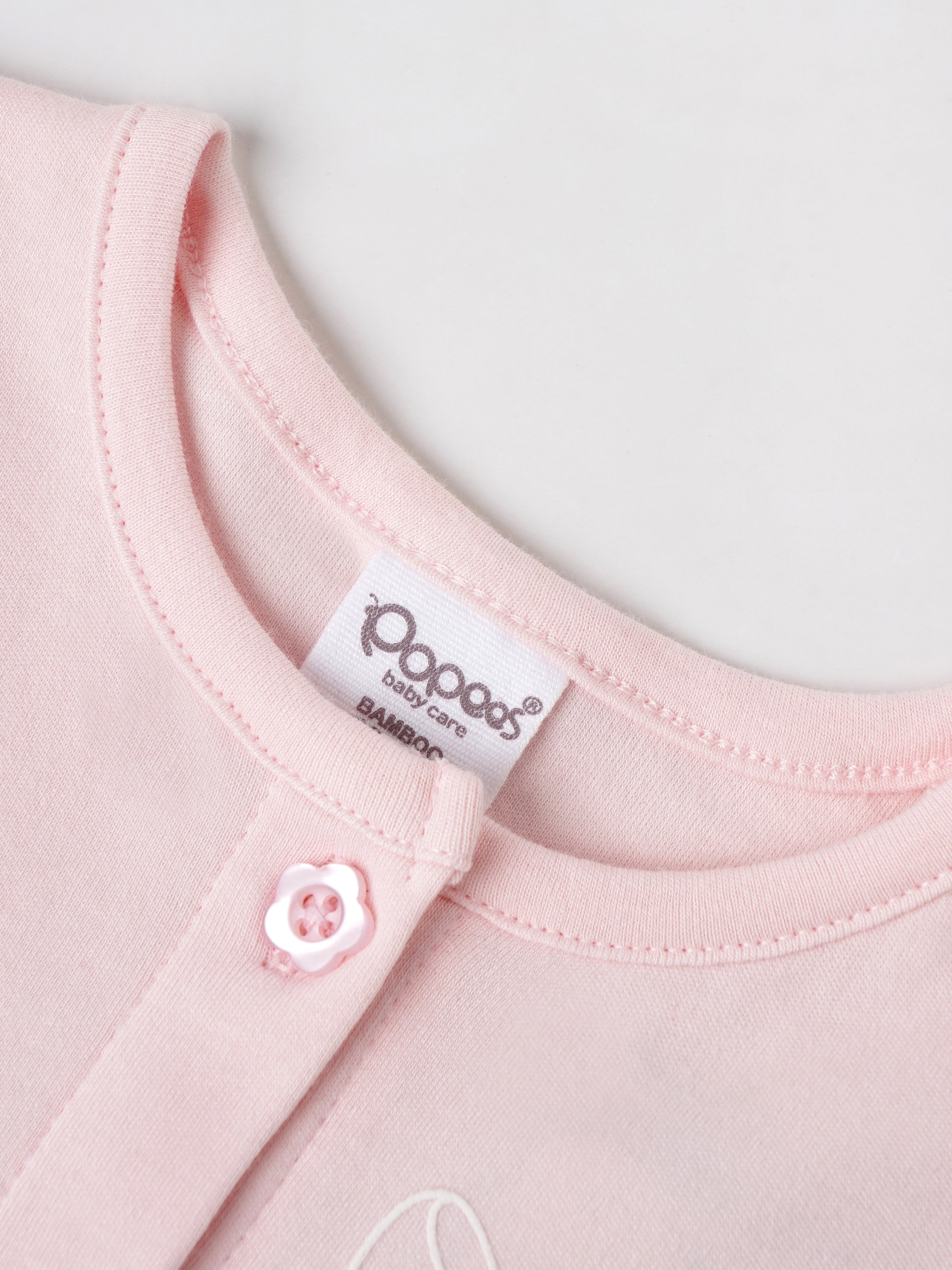 Popees Girls Short-Sleeve Front Open Dress (0-9 Months) Made of Organic Bamboo Cotton Fabric