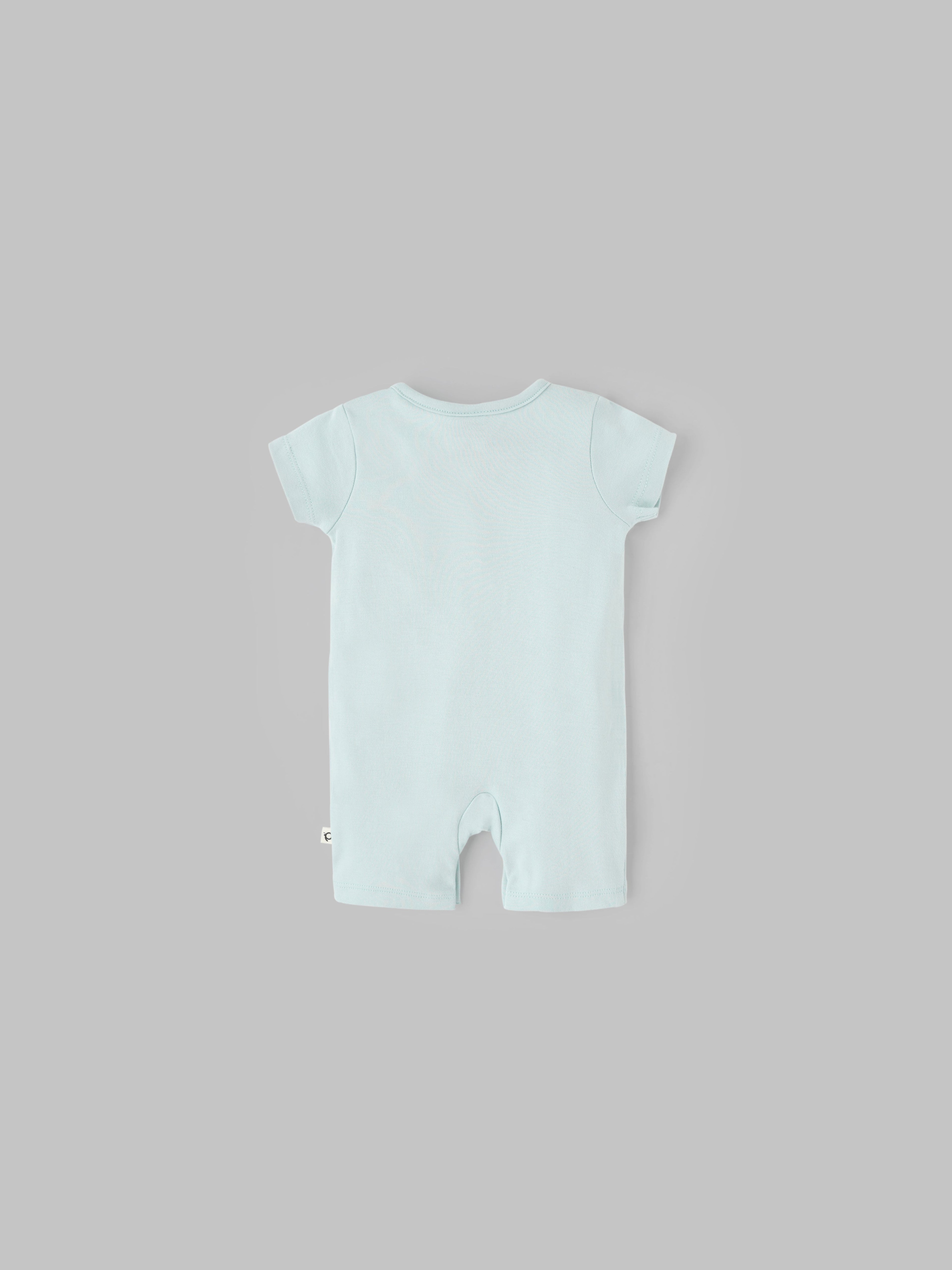 Popees Girls Short-Sleeve Front Open Romper (0-6 Months) Made of Organic Bamboo Cotton Fabric