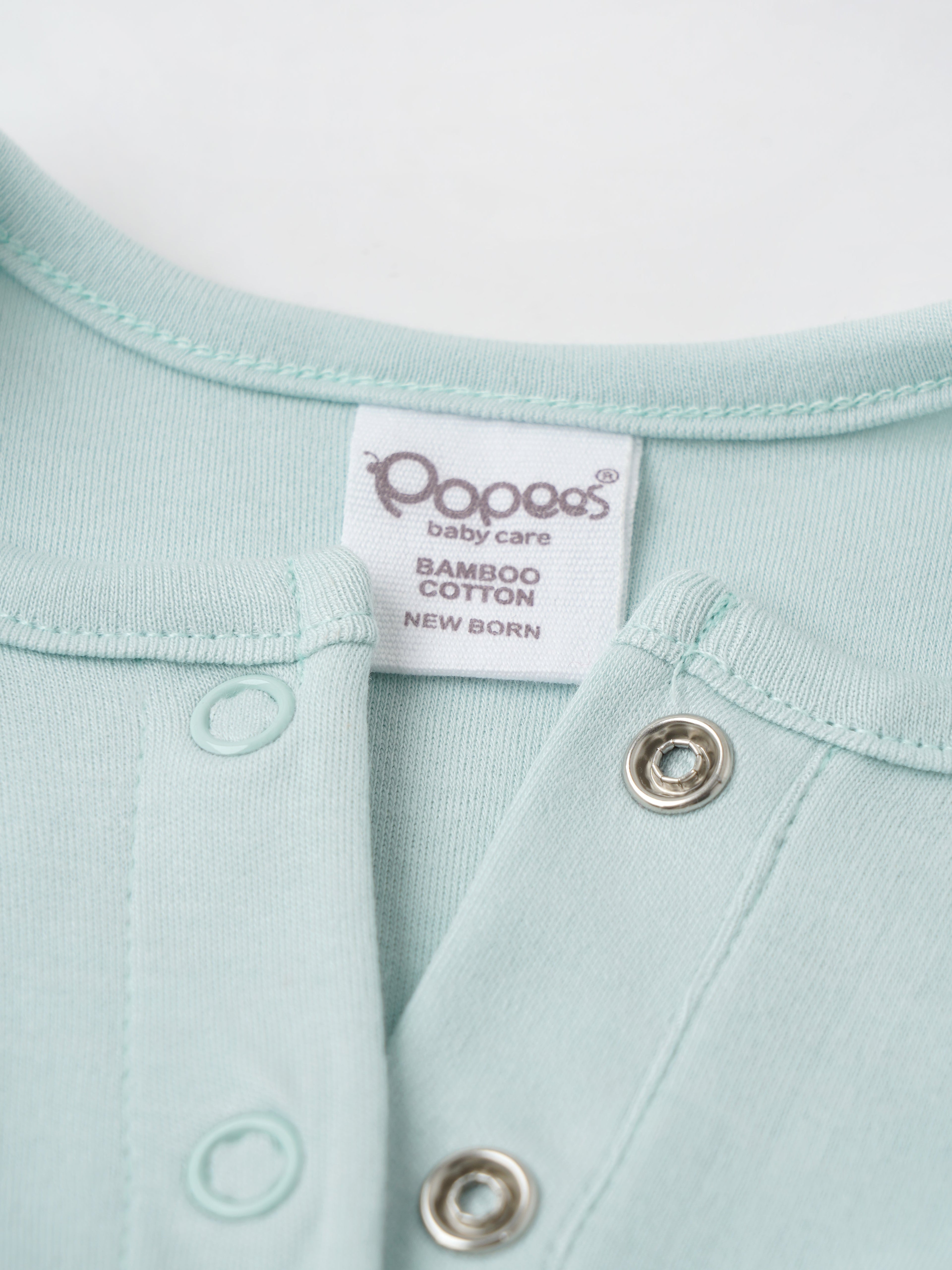 Popees Girls Short-Sleeve Front Open Romper (0-6 Months) Made of Organic Bamboo Cotton Fabric