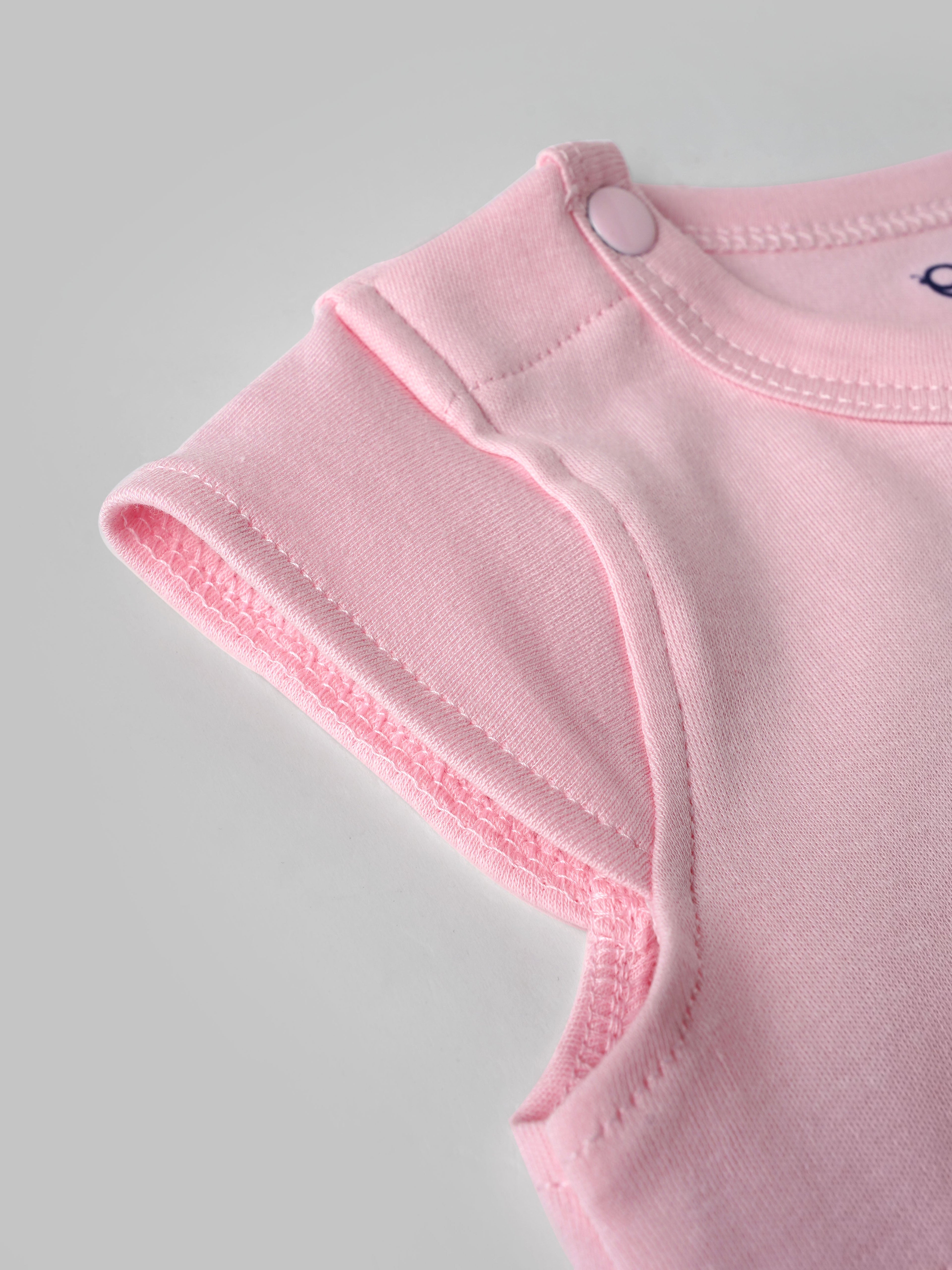 Popees Bunny Printed Short Sleeve Romper for (0-6 Months) Newborn Girls