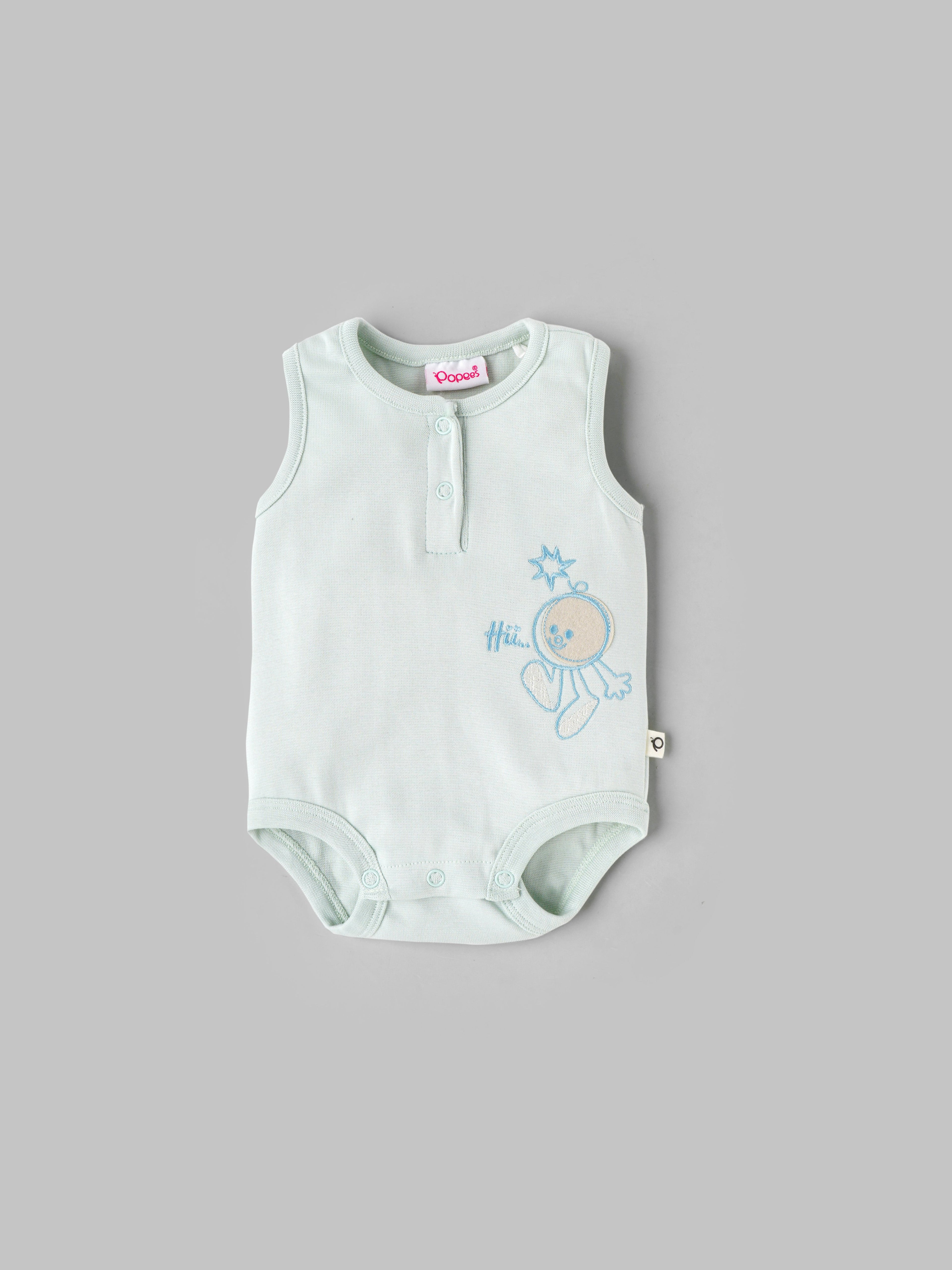 Popees Sleeveless Bodysuit (0-6 Months) for Babies