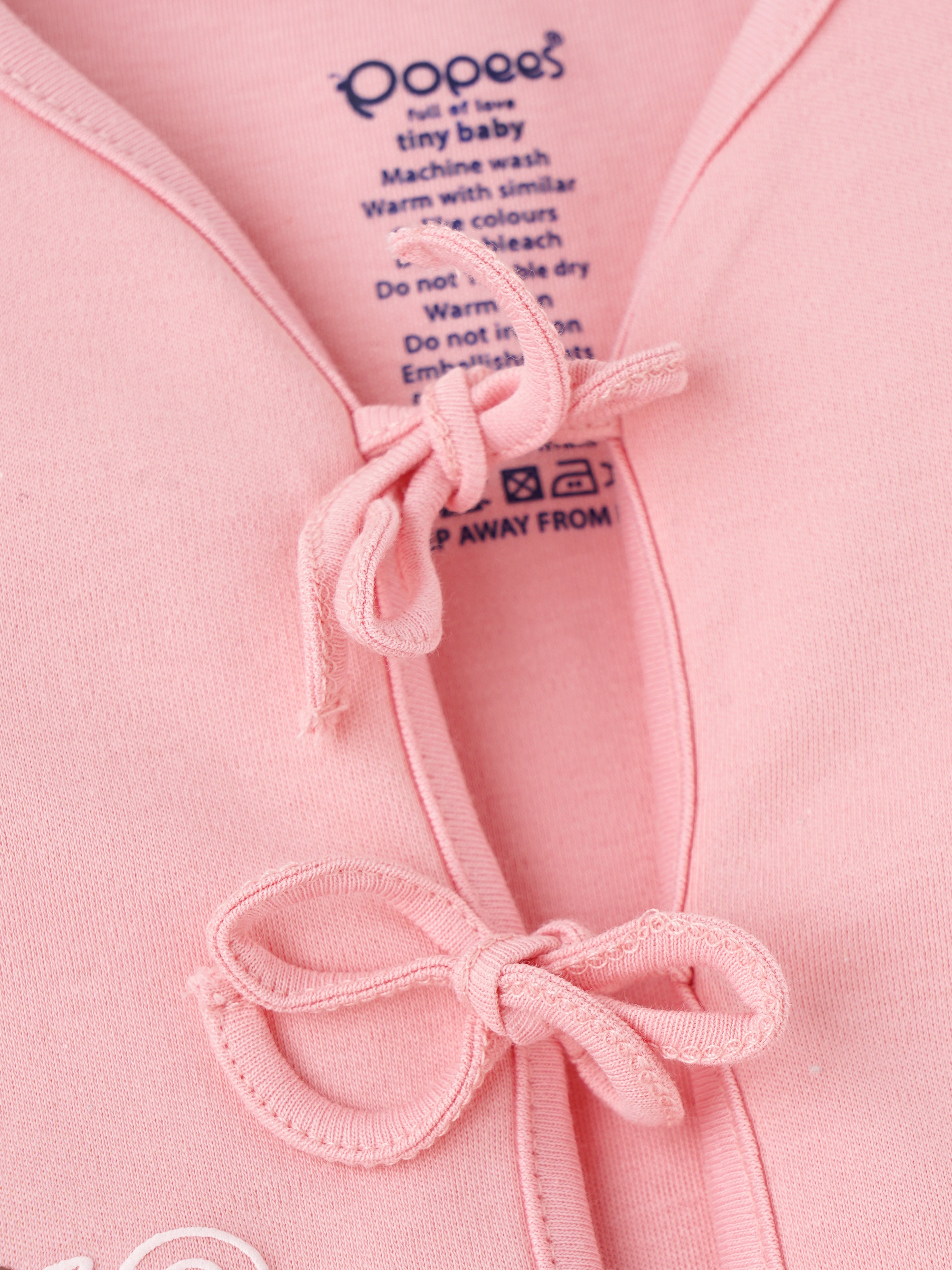 Popees Half Sleeve Printed Front Open Jhabla (0-6 Months) for Babies