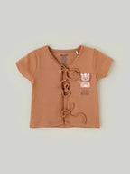 Popees Half Sleeve Printed Front Open Jhabla (0-3 Months) for Babies