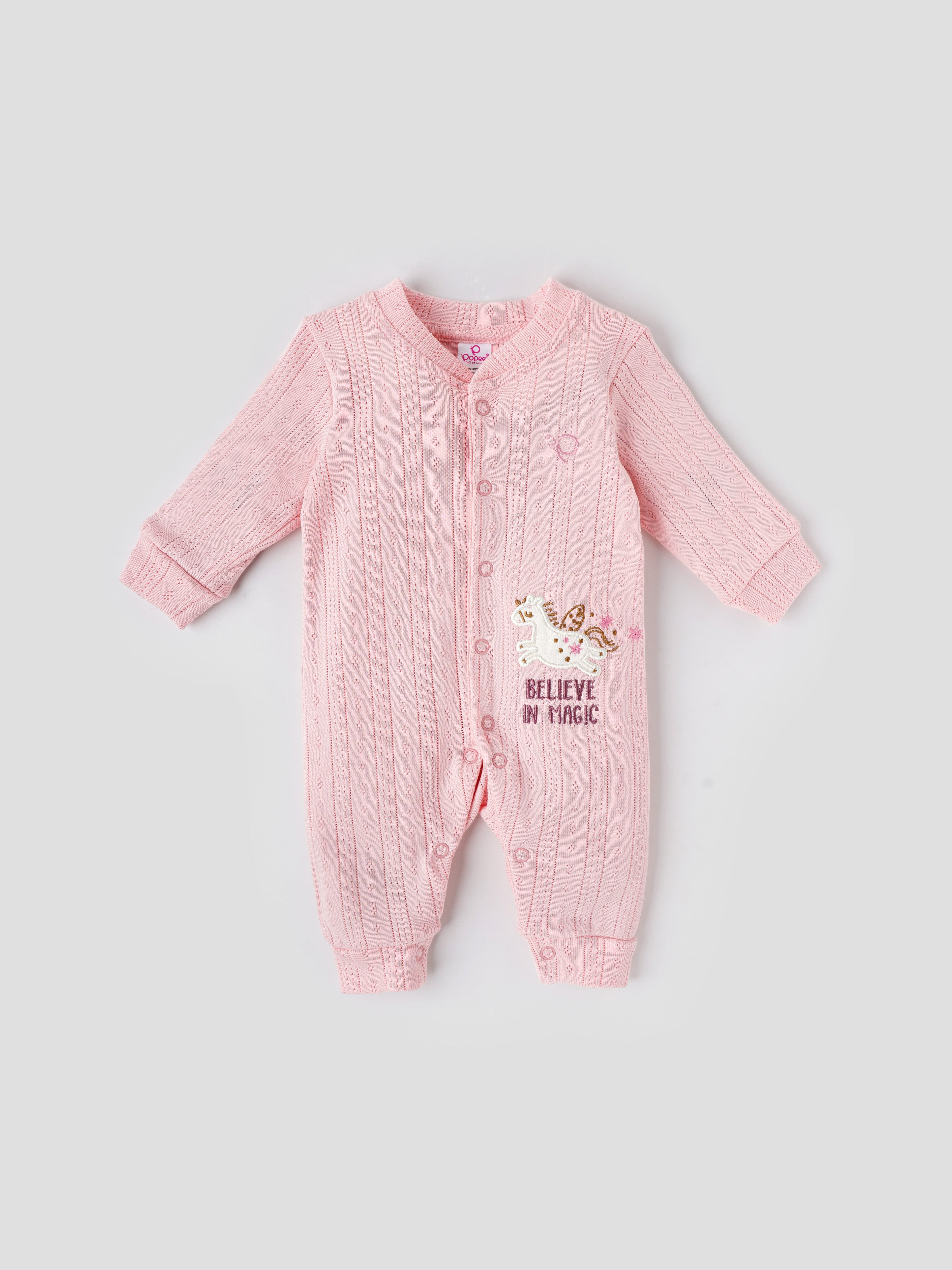 Popees Full Sleeved Cotton Romper for Newborns (0–3 Months) – Comfy & Cute Baby Wear