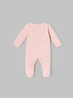 Popees Embroidered Unisex Full-Sleeve Front Open Sleepsuit (0-6 Months) Made of Organic Bamboo Cotton Fabric