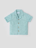 Popees Stylish Summer Shirt Cotton-Linen Feel with Wooden Buttons (1-6 Years)for Baby Boys