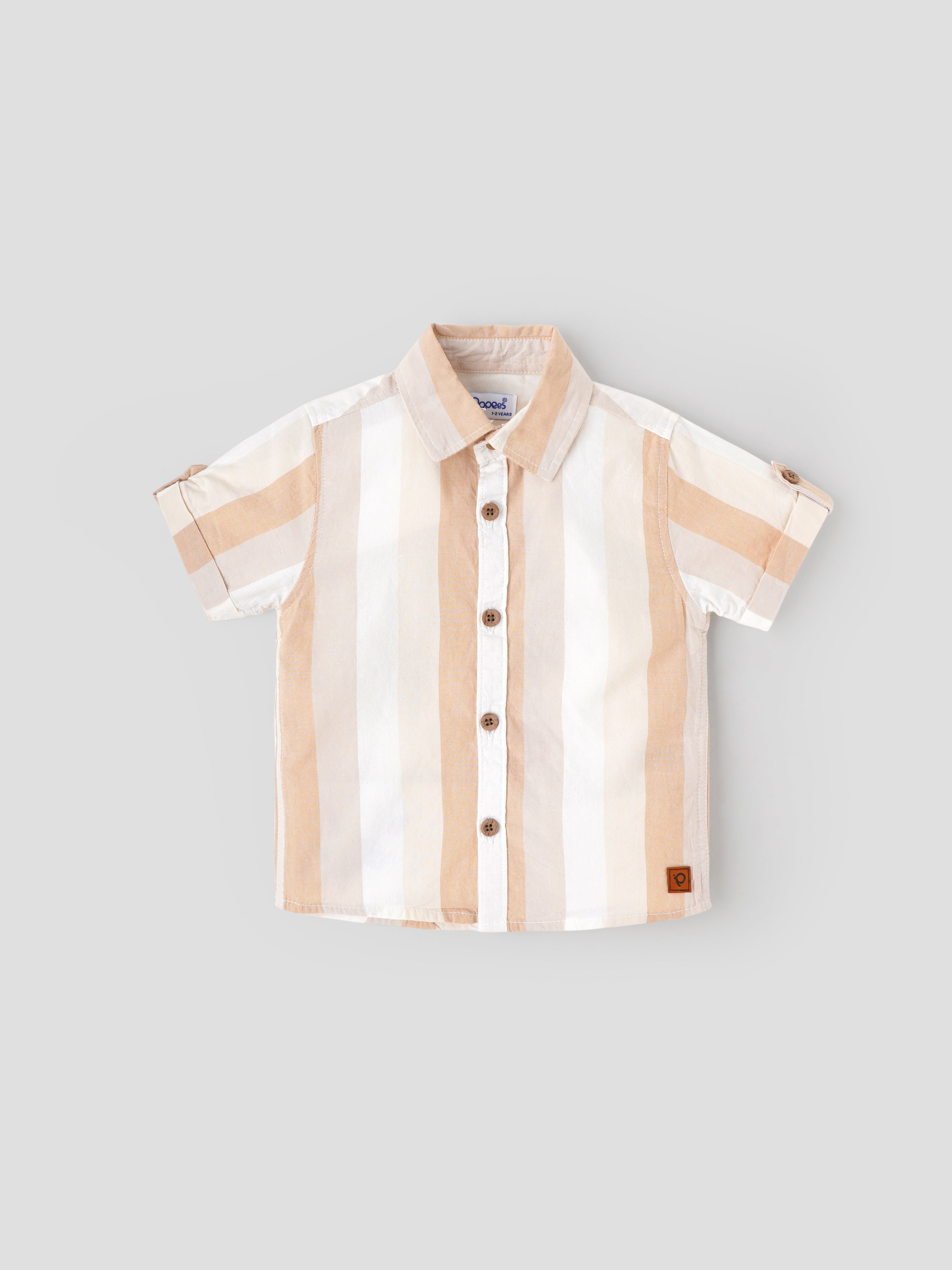 Popees Trendy Striped Cotton Shirt Lightweight & Comfy (1-4 Years) for Baby Boys