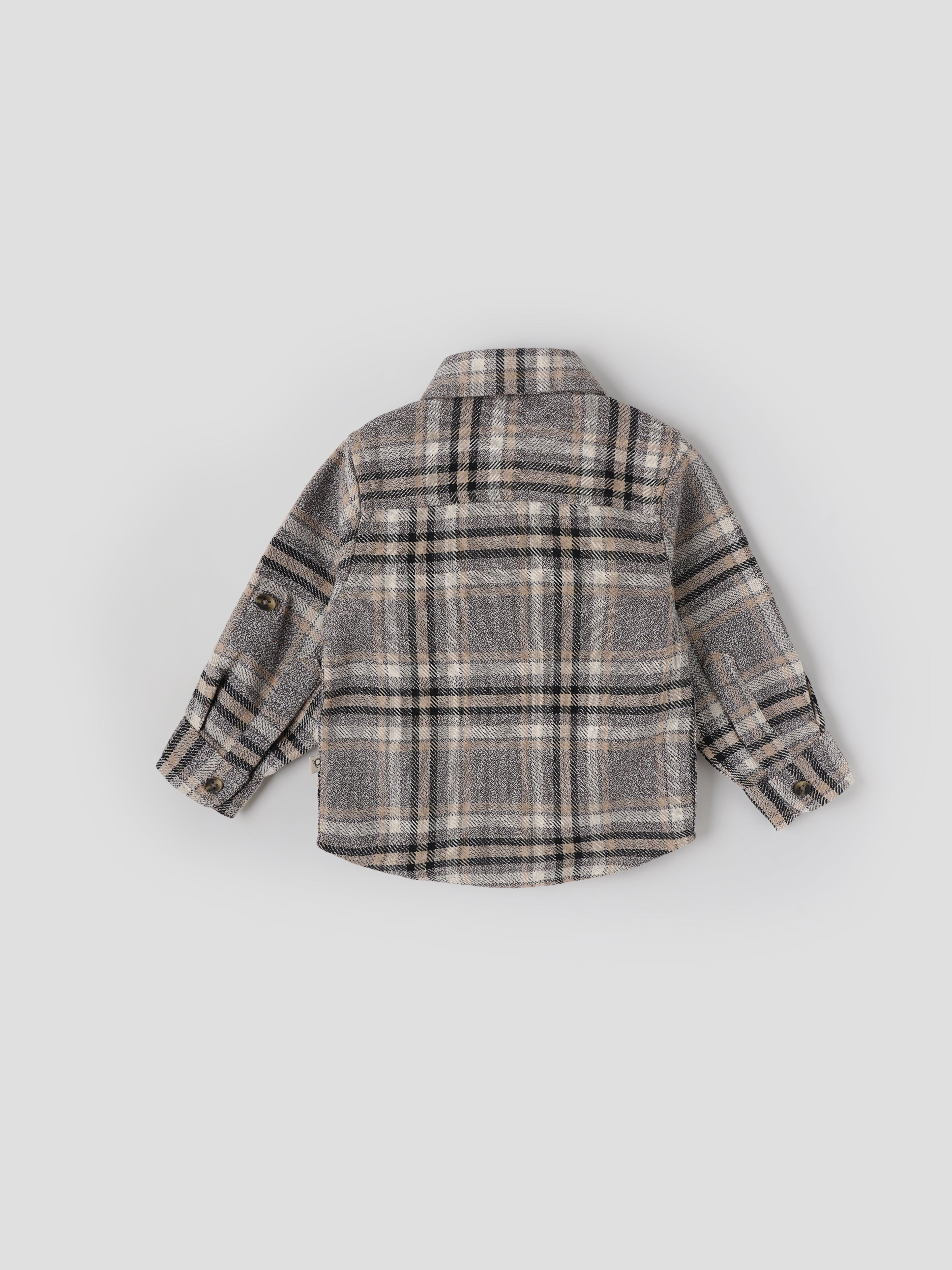 Popees Baby Boys Checked Full Sleeve Shirt| Beige| 9 Months - 4 Years