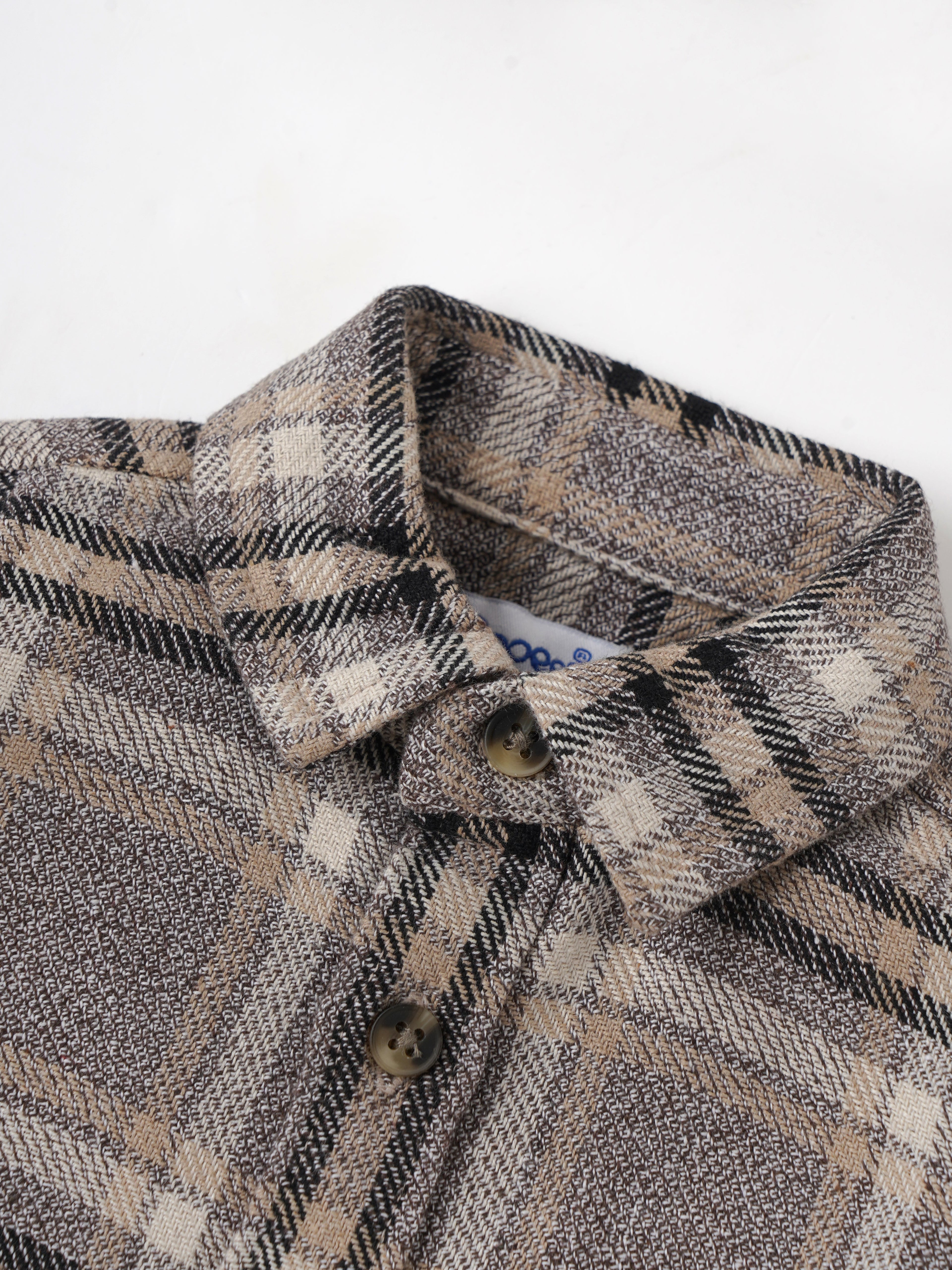 Popees Baby Boys Checked Full Sleeve Shirt| Beige| 9 Months - 4 Years