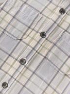 Baby Boys Checked Full Sleeve Cotton Shirt with Front Pocket| Grey| 9 Months to 4 Years