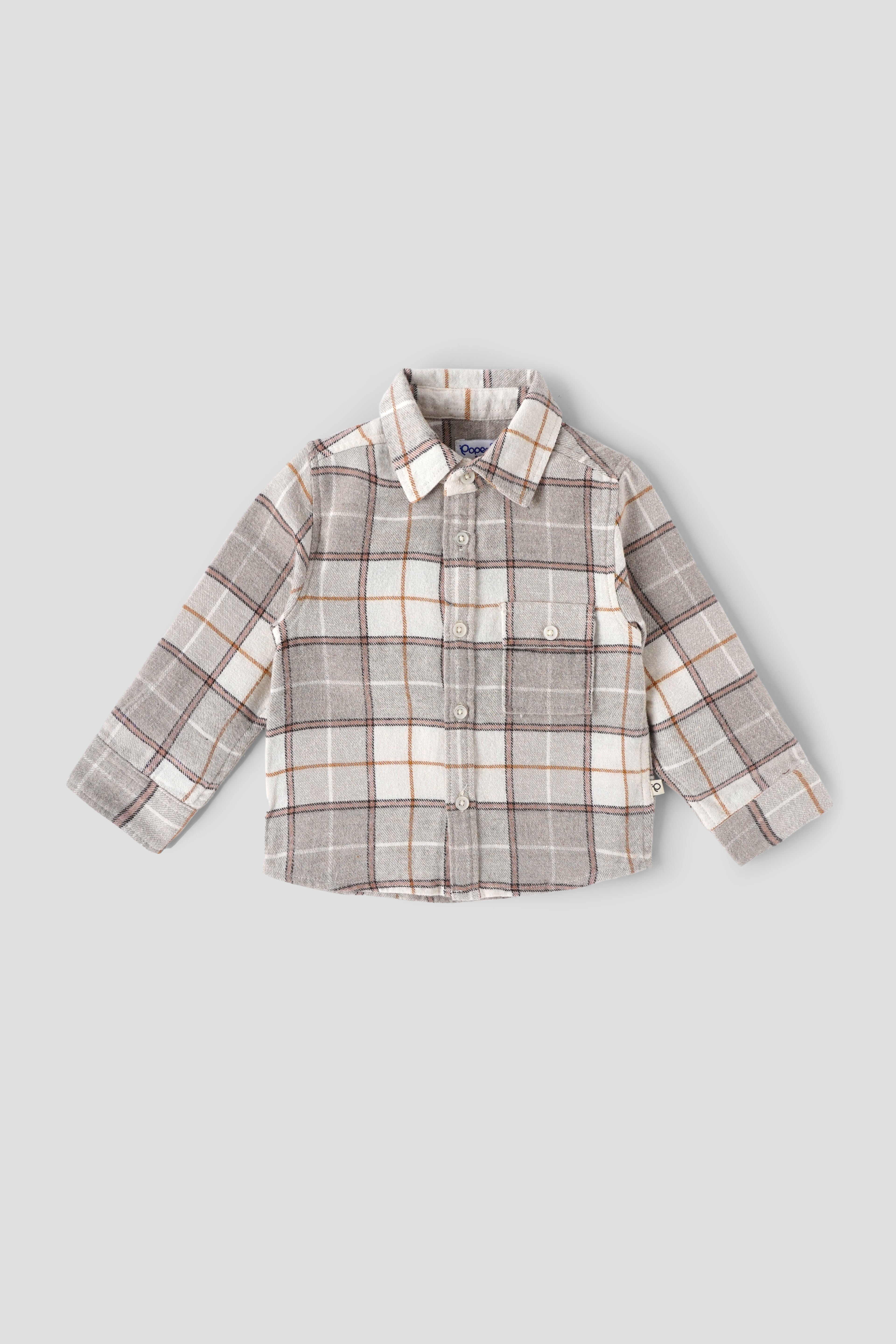 Popees Baby Boys Cotton Checked Shirt Full Sleeve Collared Casual Wear| 9 Months to 4 Years