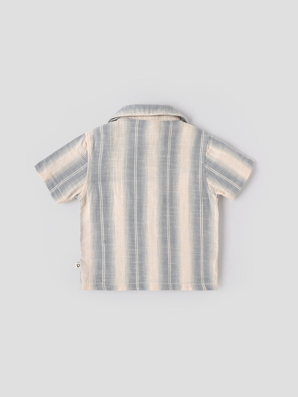 Popees Baby Boys Striped Short Sleeve Cotton Shirt| Grey & Beige| 9 Months to 4 Years