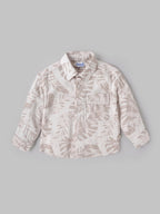 Popees Baby Boys Tropical Leaf Printed Cotton Shirt|Full Sleeve Button-Down Casual Wear with Chest Pocket |9 Months to 4 Years