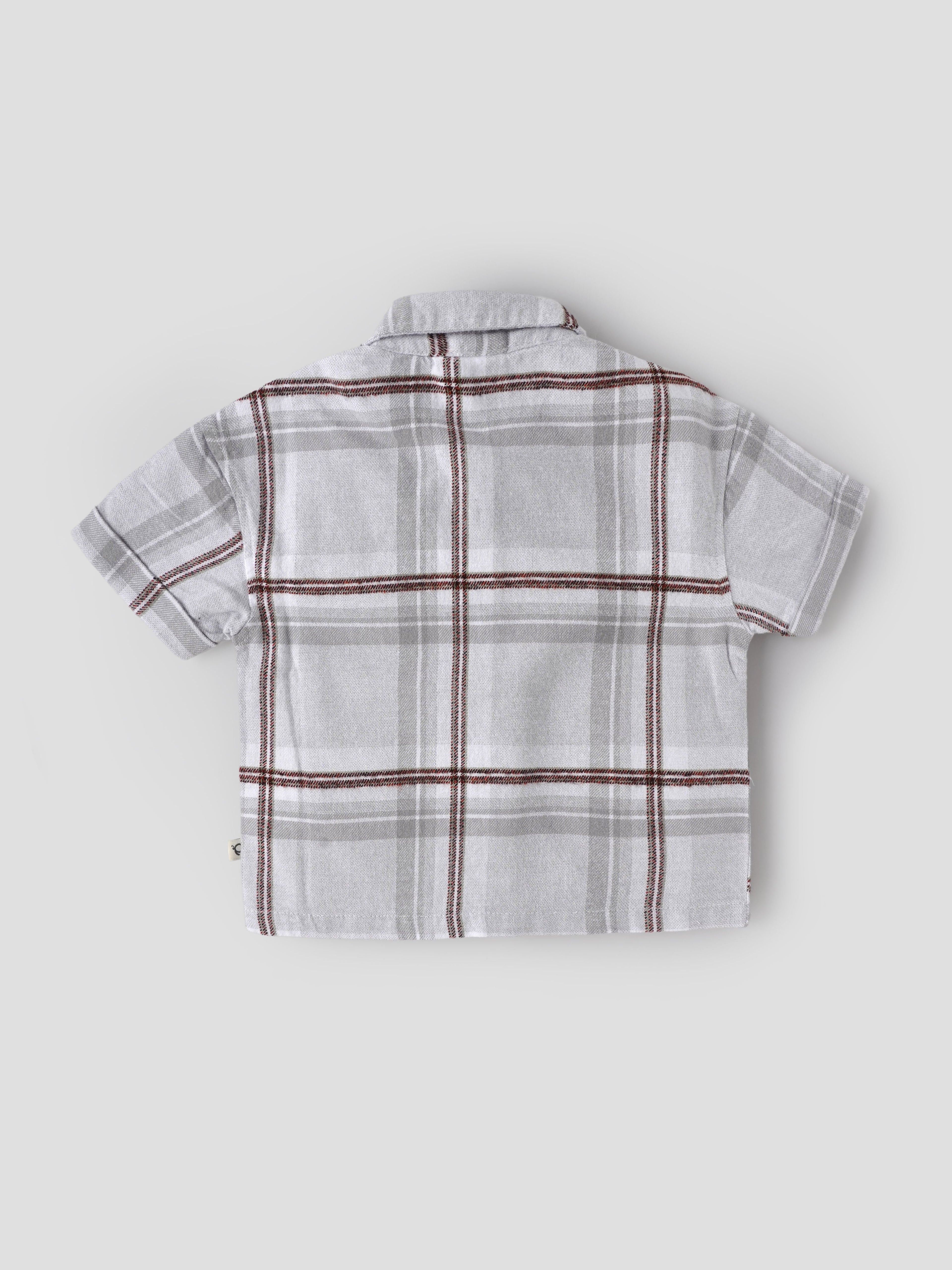 Popees Boys Checked Cotton Shirt|Soft Breathable Casual Baby Shirt with Collar & Buttons |9 Months–4 Years)