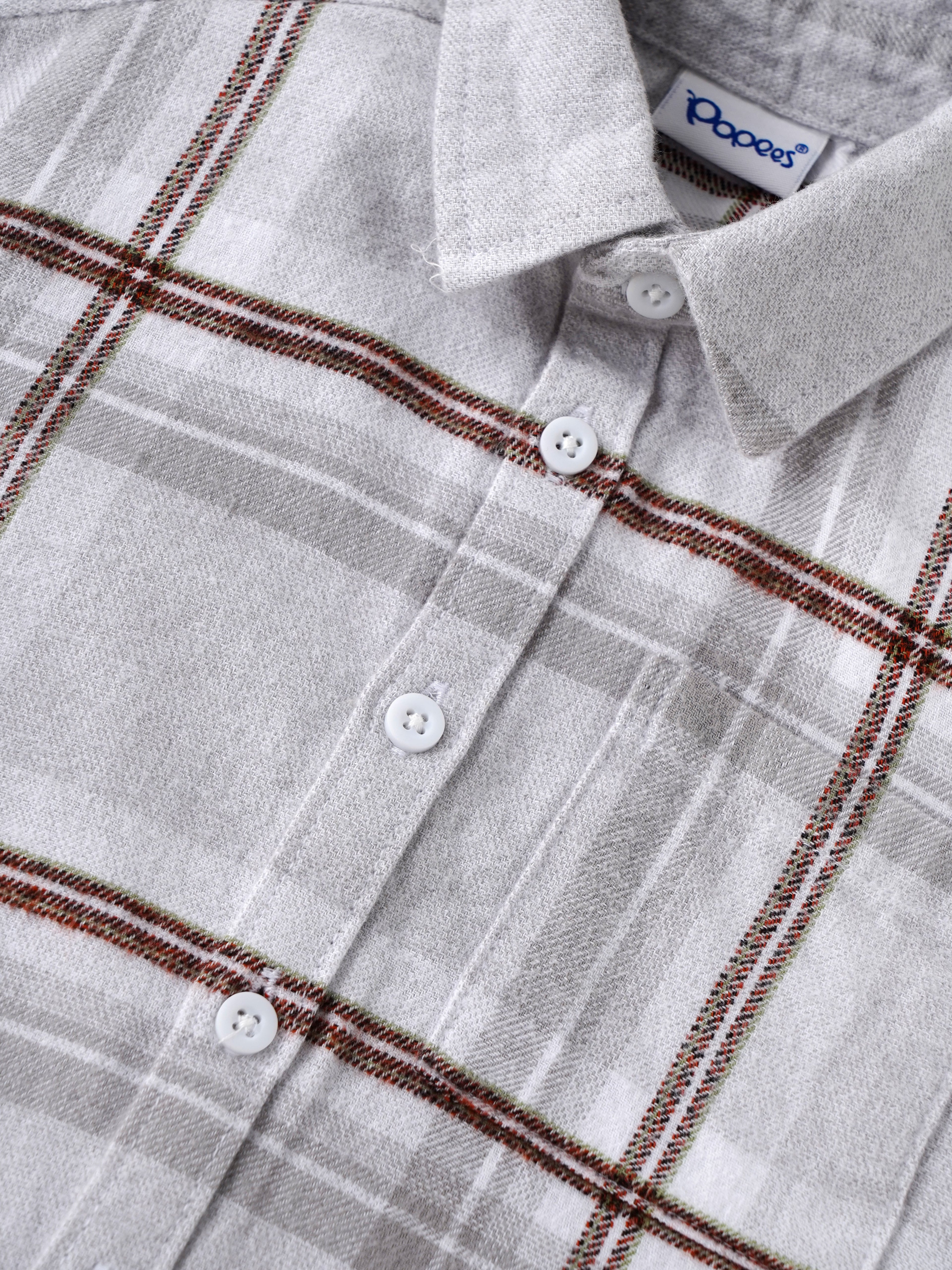 Popees Boys Checked Cotton Shirt|Soft Breathable Casual Baby Shirt with Collar & Buttons |9 Months–4 Years)
