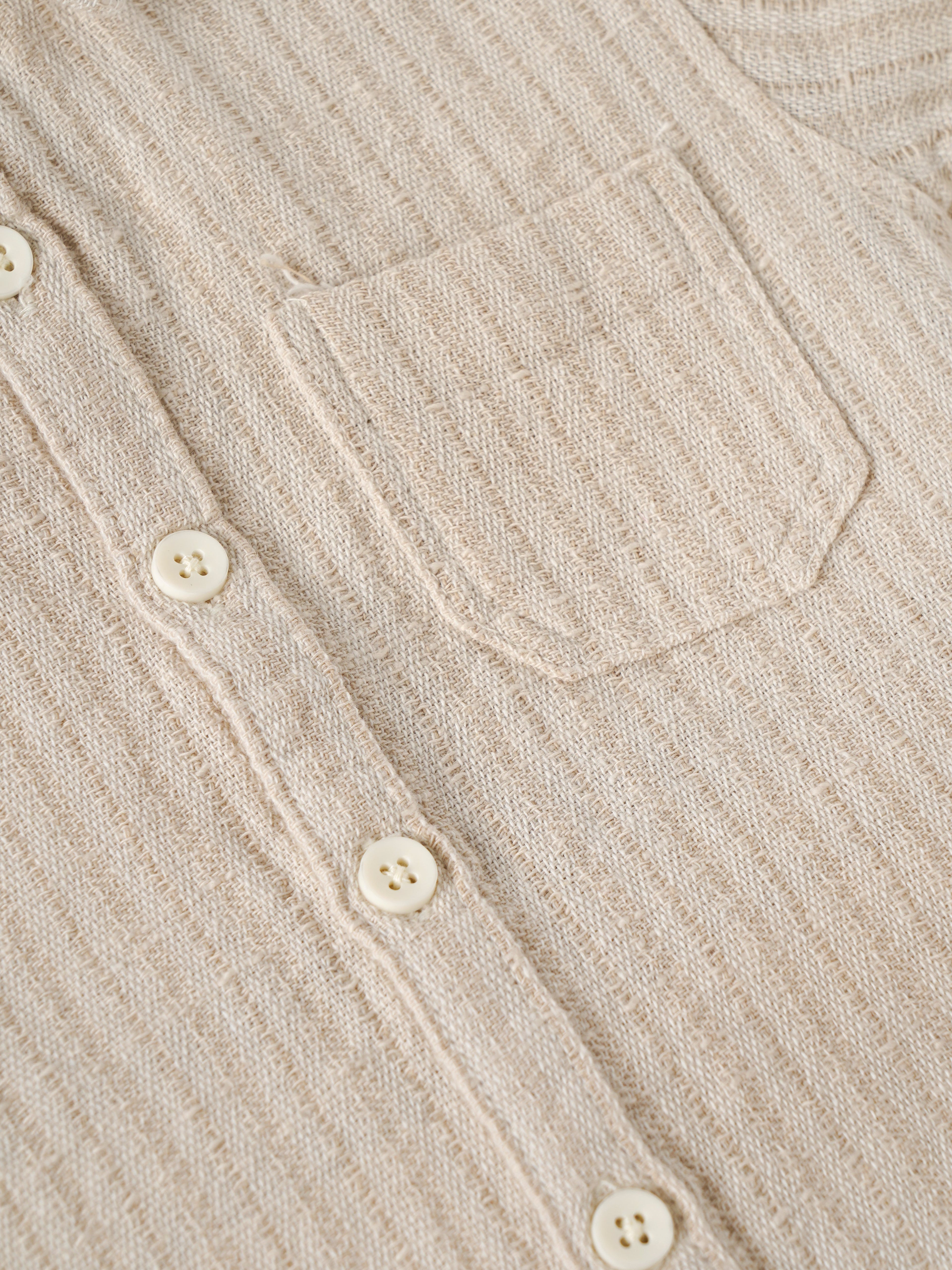 Popees Baby Boys Beige Textured Cotton Casual Shirt with Collar & Pocket| 9 Months–4 Years