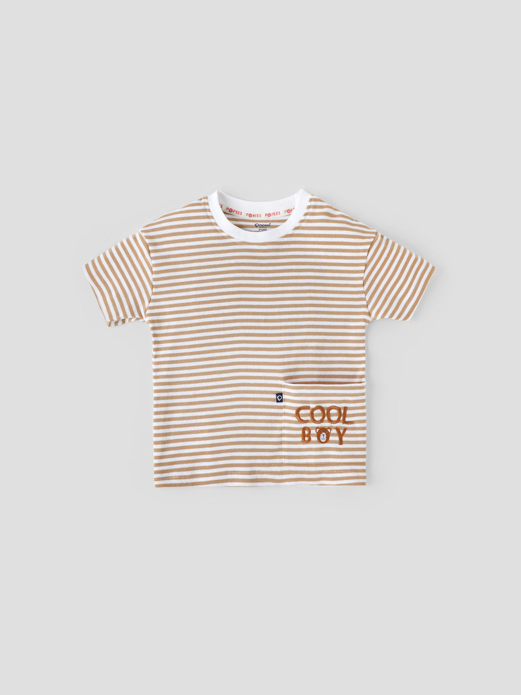 Popees Cotton Boys T-Shirt for Ages (1–8 Years) with Patch Pocket for Kid