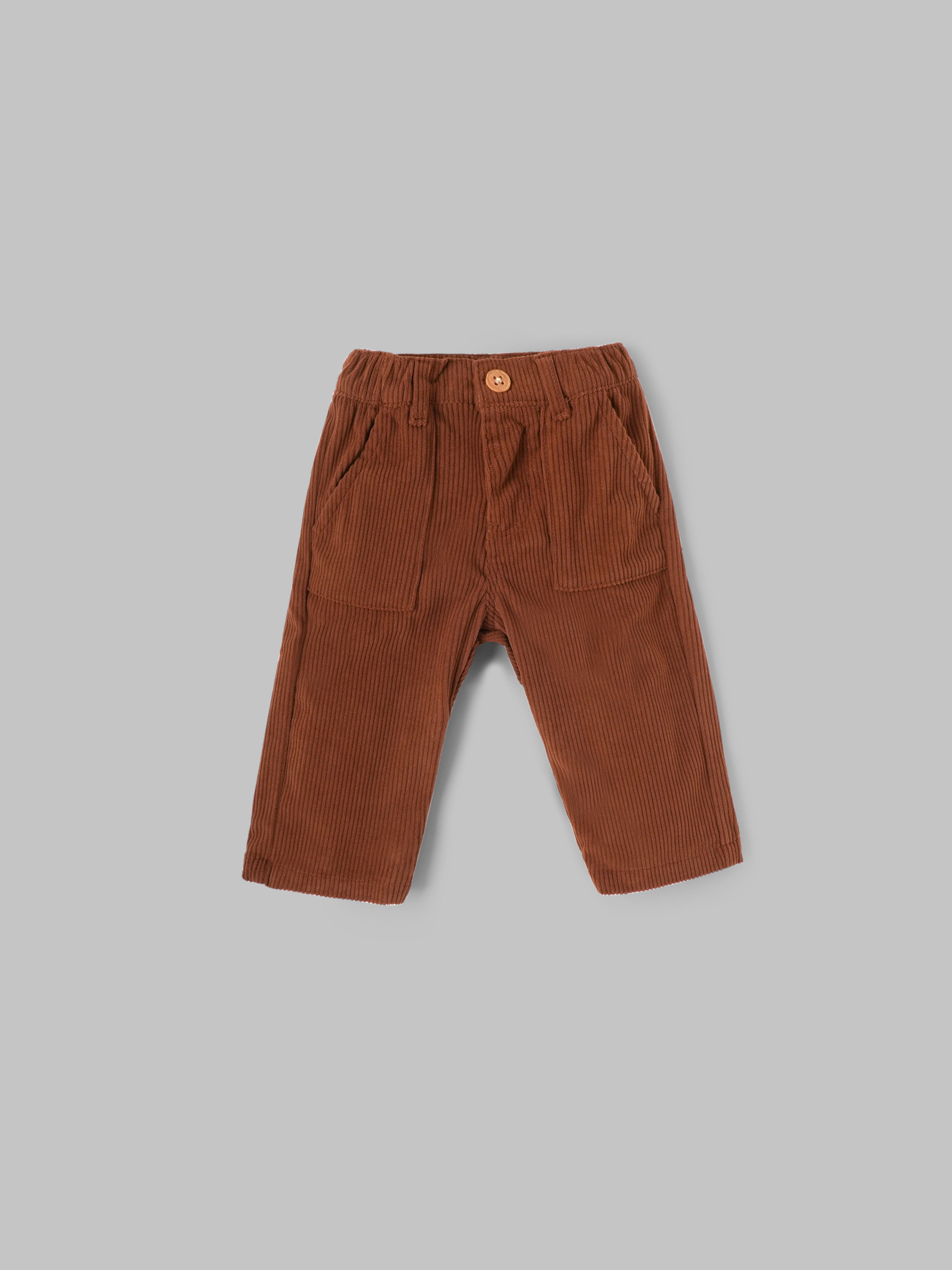 Popees Baby Boys Corduroy Pants| Brown| 9 Months To 4 Years