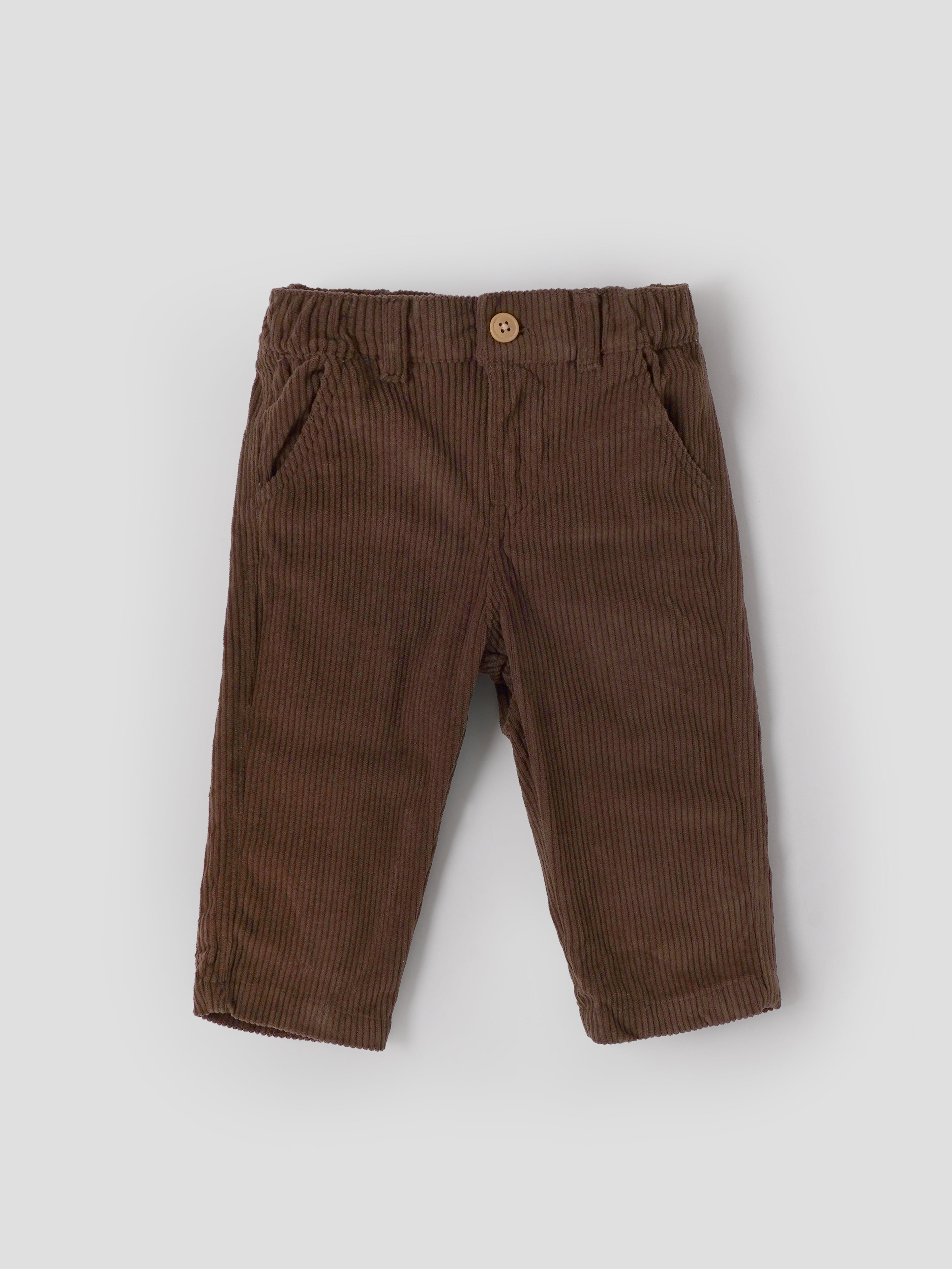 Popees Baby Boys Brown Corduroy Casual Pant| 9 Months–4 Years