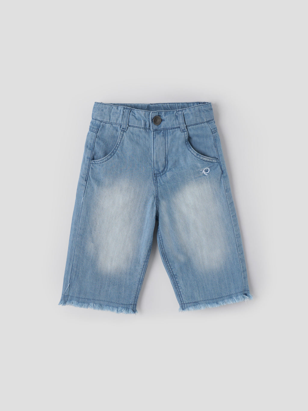 Popees Baby Girls Light Wash Denim Pant with Frayed Hem| Blue| 6 Months to 4 Years