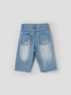 Popees Baby Girls Light Wash Denim Pant with Frayed Hem| Blue| 6 Months to 4 Years