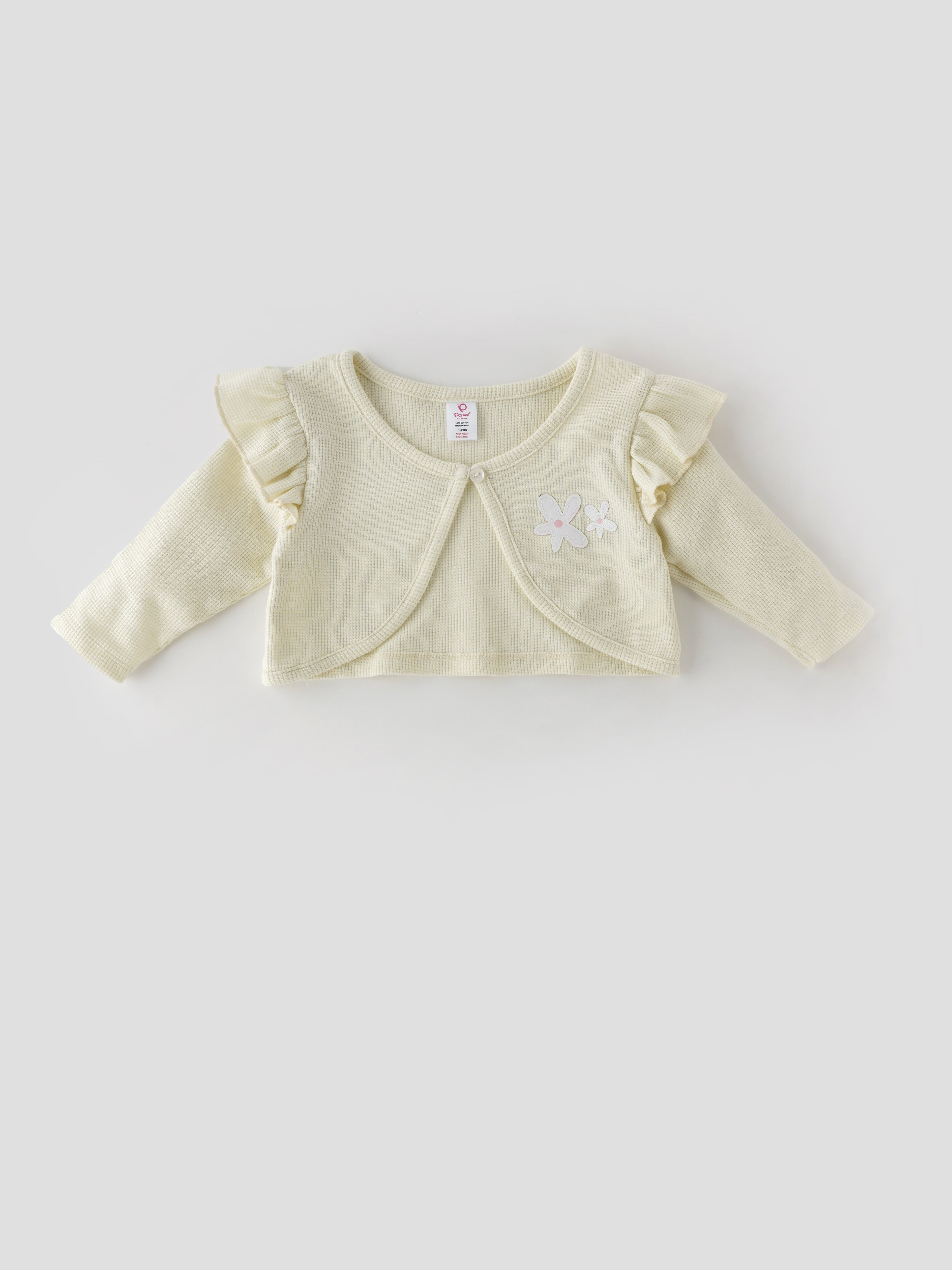 Popees Fashionable Printed Dress With Waffle Shrug Set (1-8 Years) for Girls