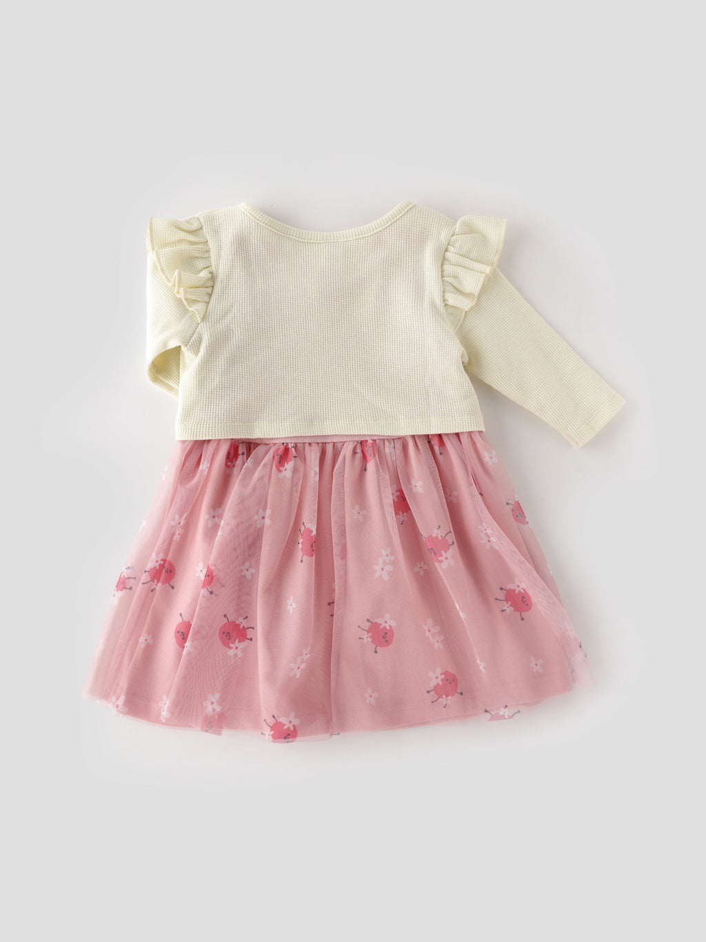 Popees Fashionable Printed Dress With Waffle Shrug Set (1-8 Years) for Girls