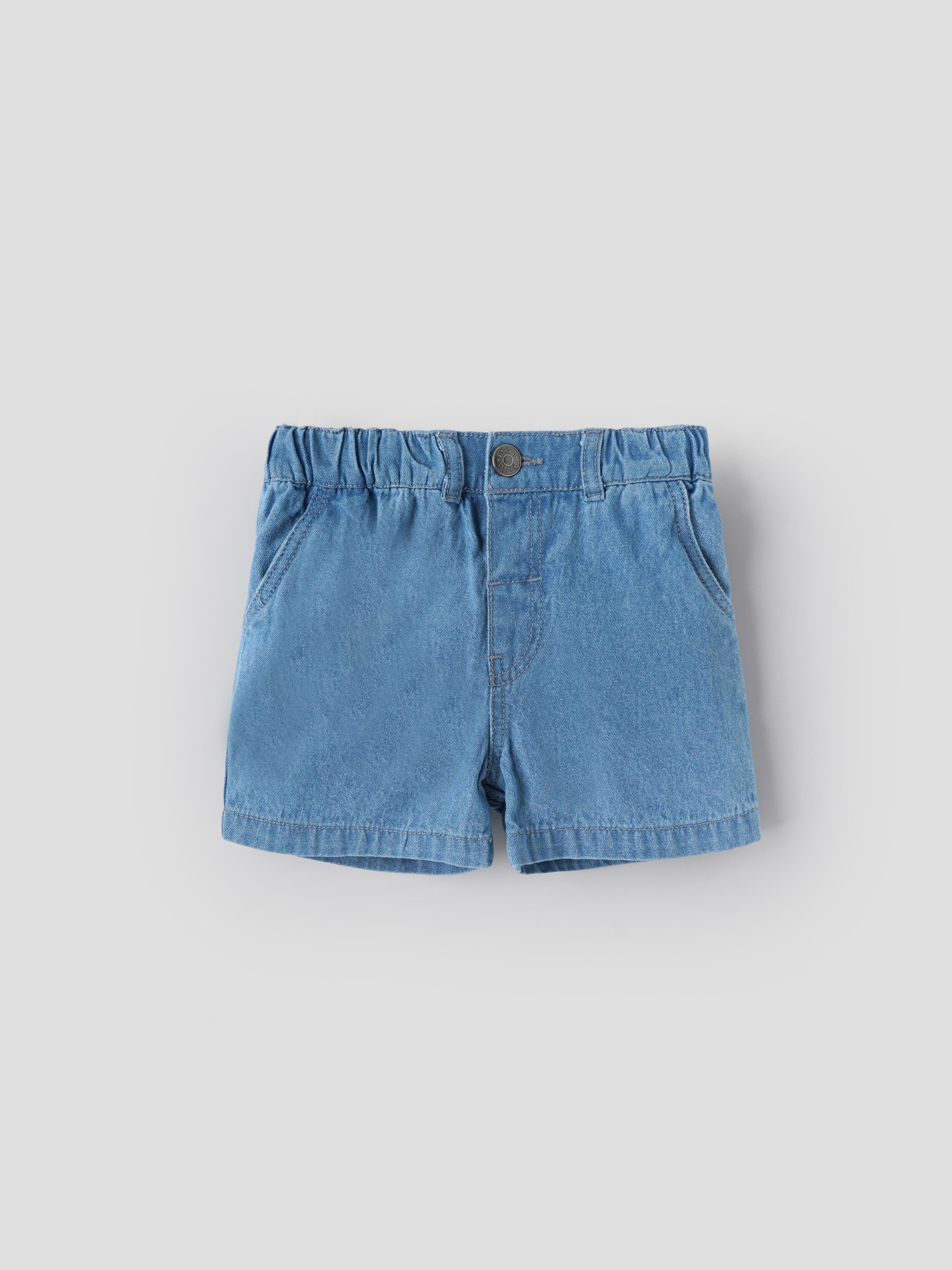 Popees Baby Girls Denim Shorts| Blue | 9 Months To 4 Years