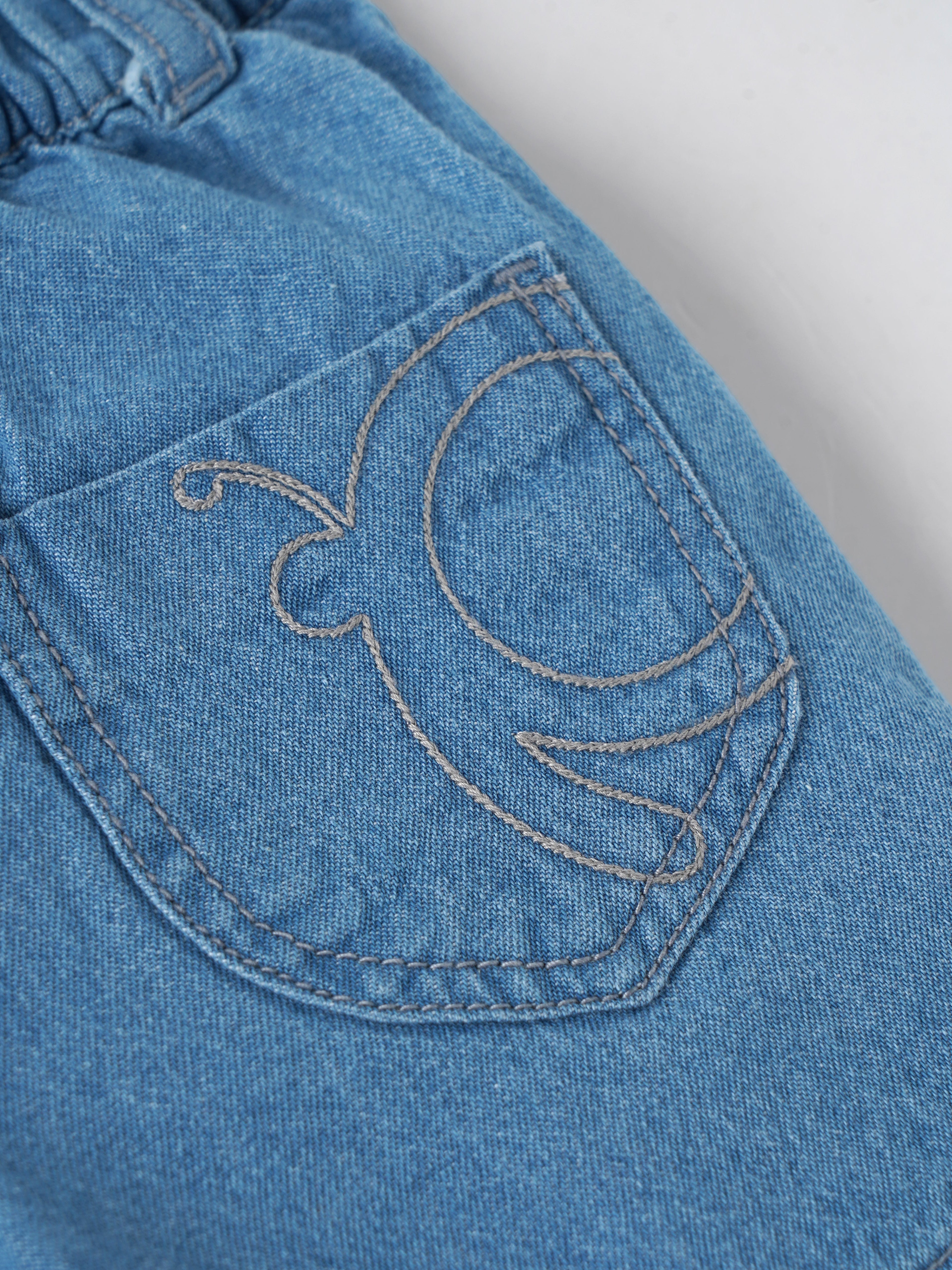 Popees Baby Girls Denim Shorts| Blue | 9 Months To 4 Years