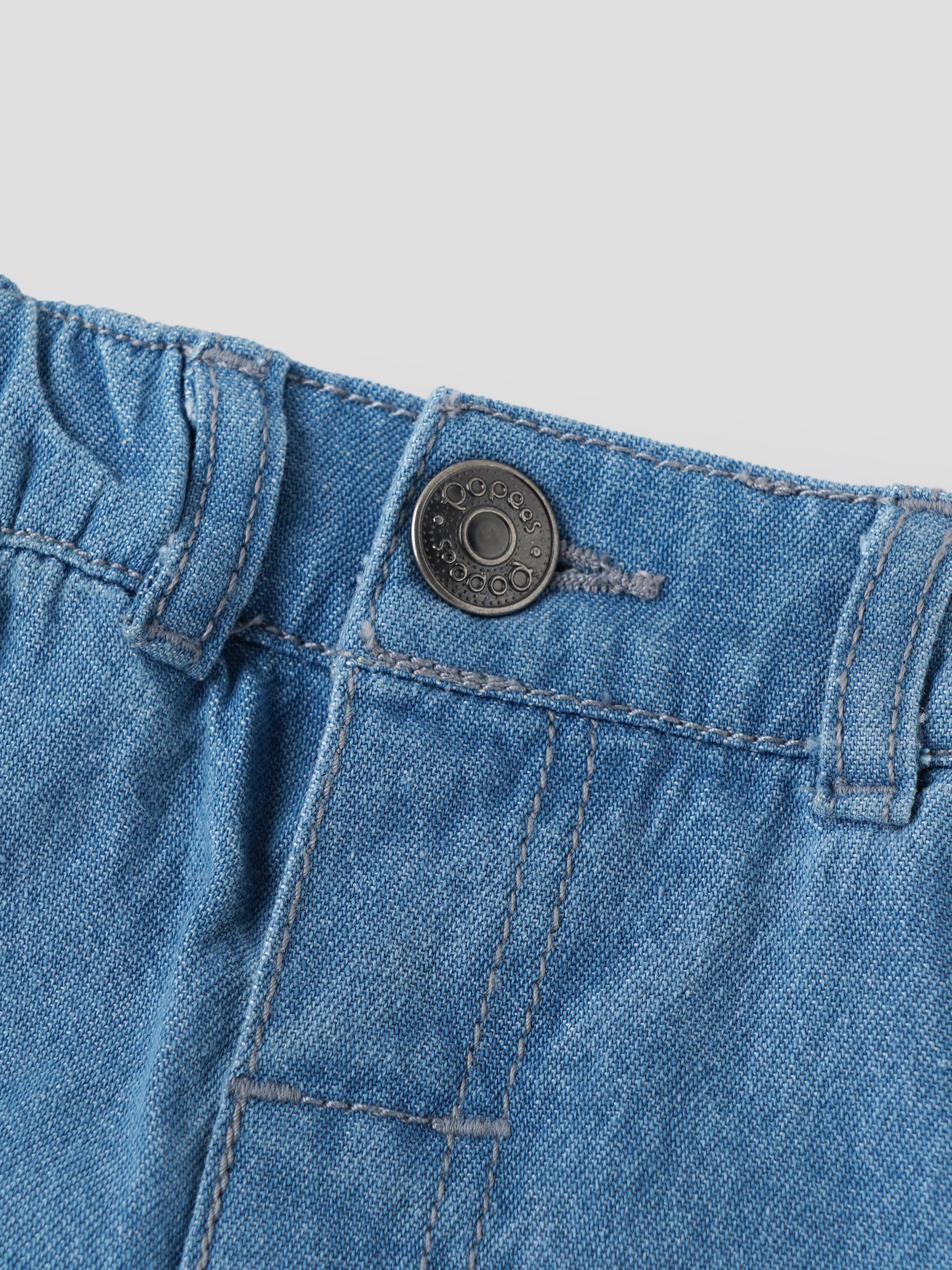 Popees Baby Girls Denim Shorts| Blue | 9 Months To 4 Years