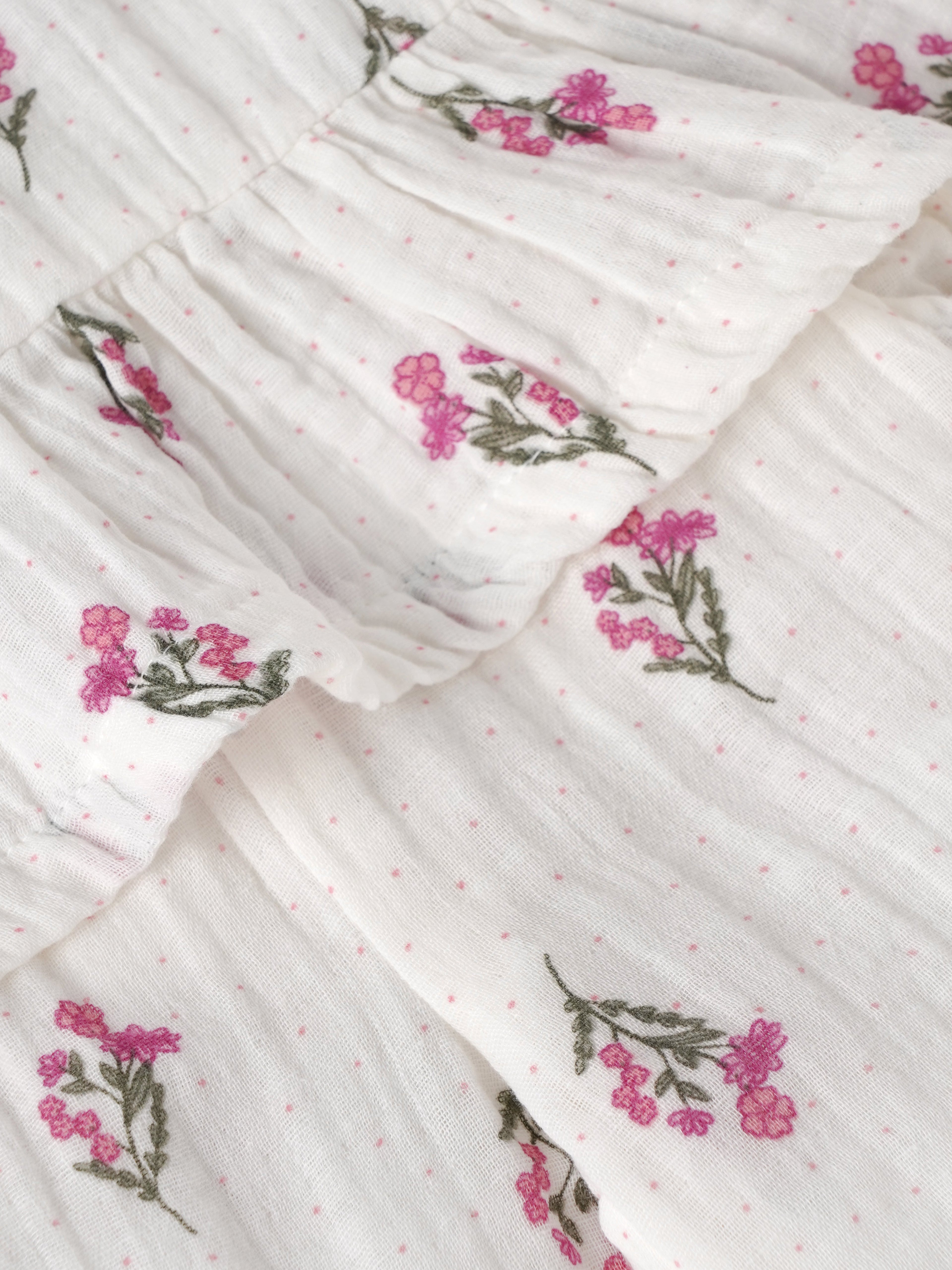 Popees Baby Girls Cotton Floral Top & Bottom Set| Full Sleeve Ruffle Outfit (9M–4Y)