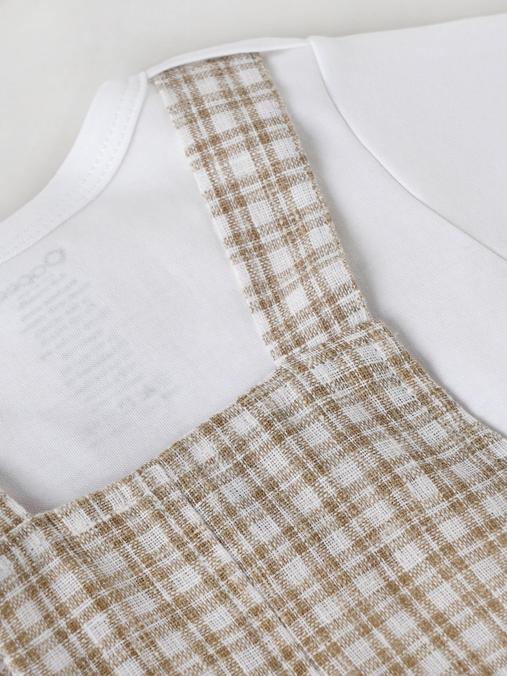 Popees Classic Checkered Overalls with White T-Shirt for a Stylish Look Dungaree Set (3–24 Months)for Baby Boys