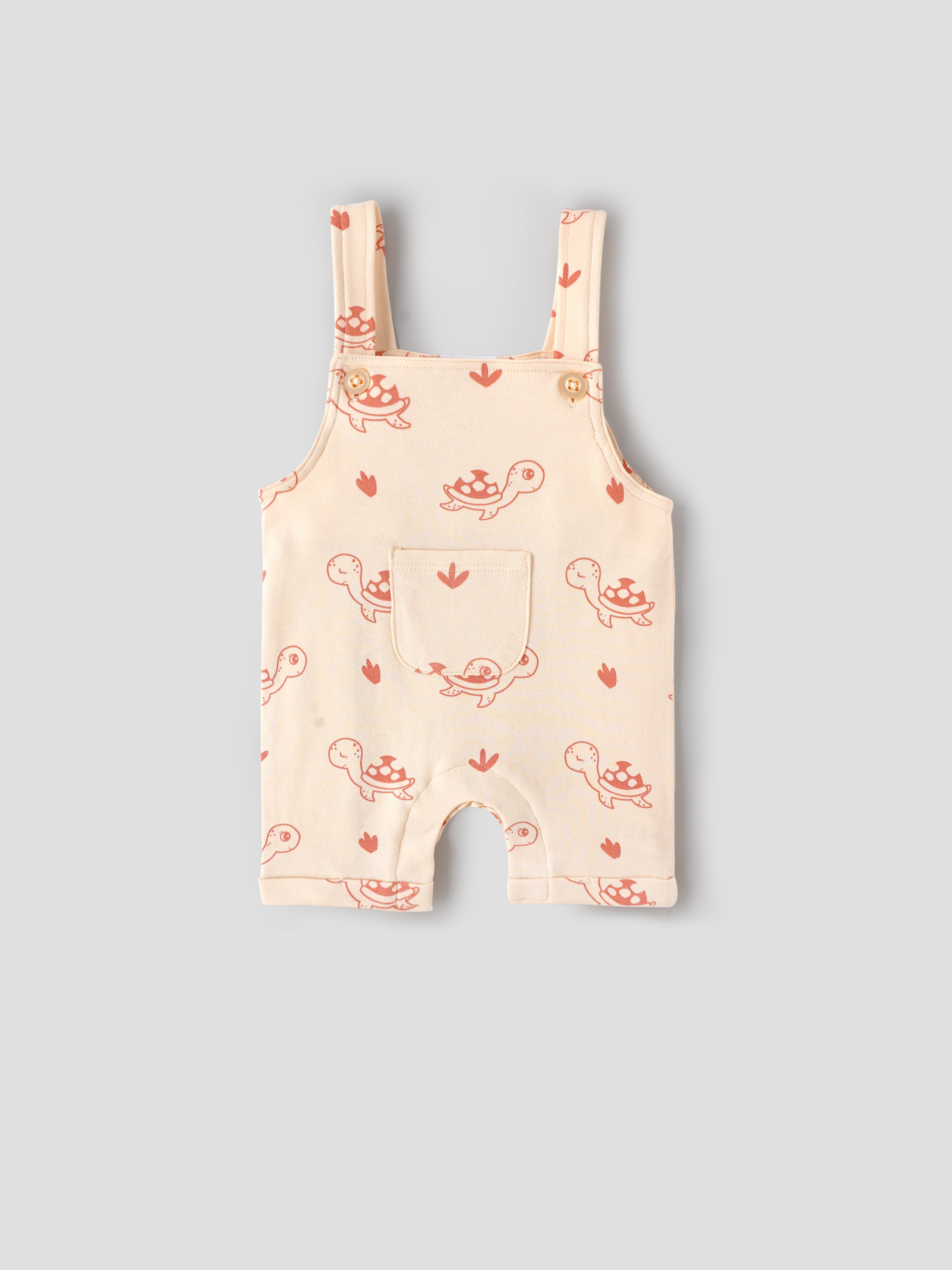 Popees Baby Boys Dungaree Set with Short Sleeve T-Shirt| 3–24 Months